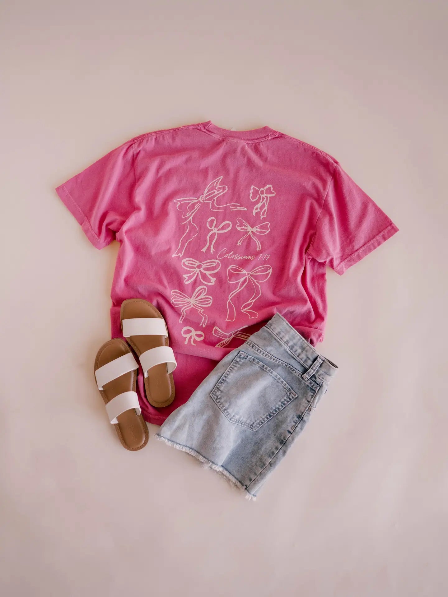 'HE HOLDS IT ALL TOGETHER' TEE - PINK