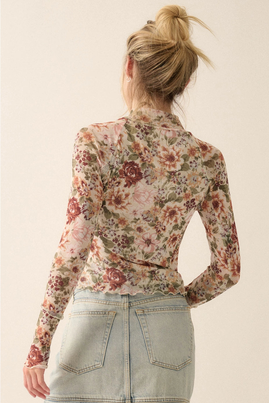 LAYERING RUFFLE TOP - WARM FLORAL