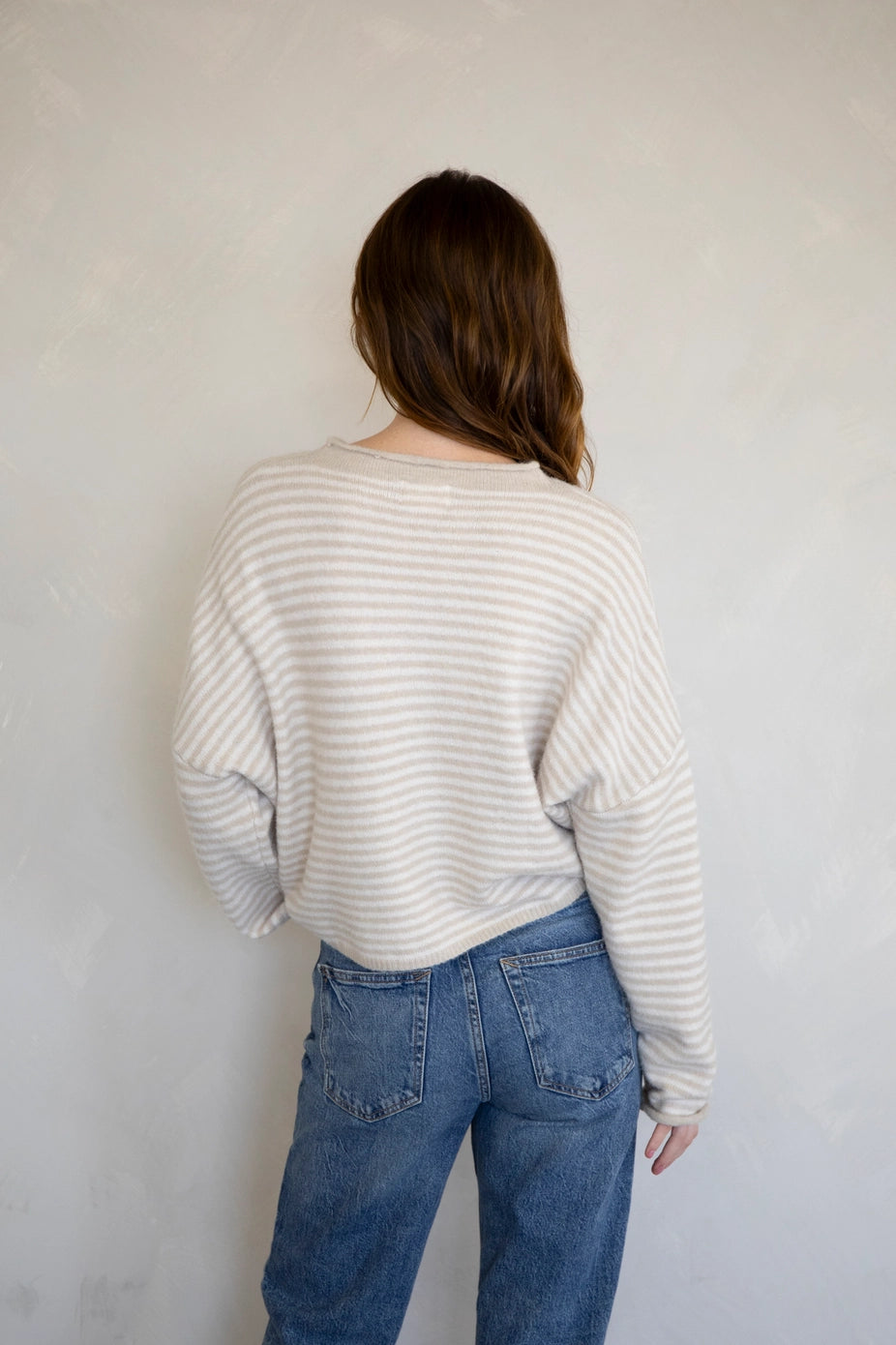 CHURCH GIRL KNIT - CREAM STRIPE