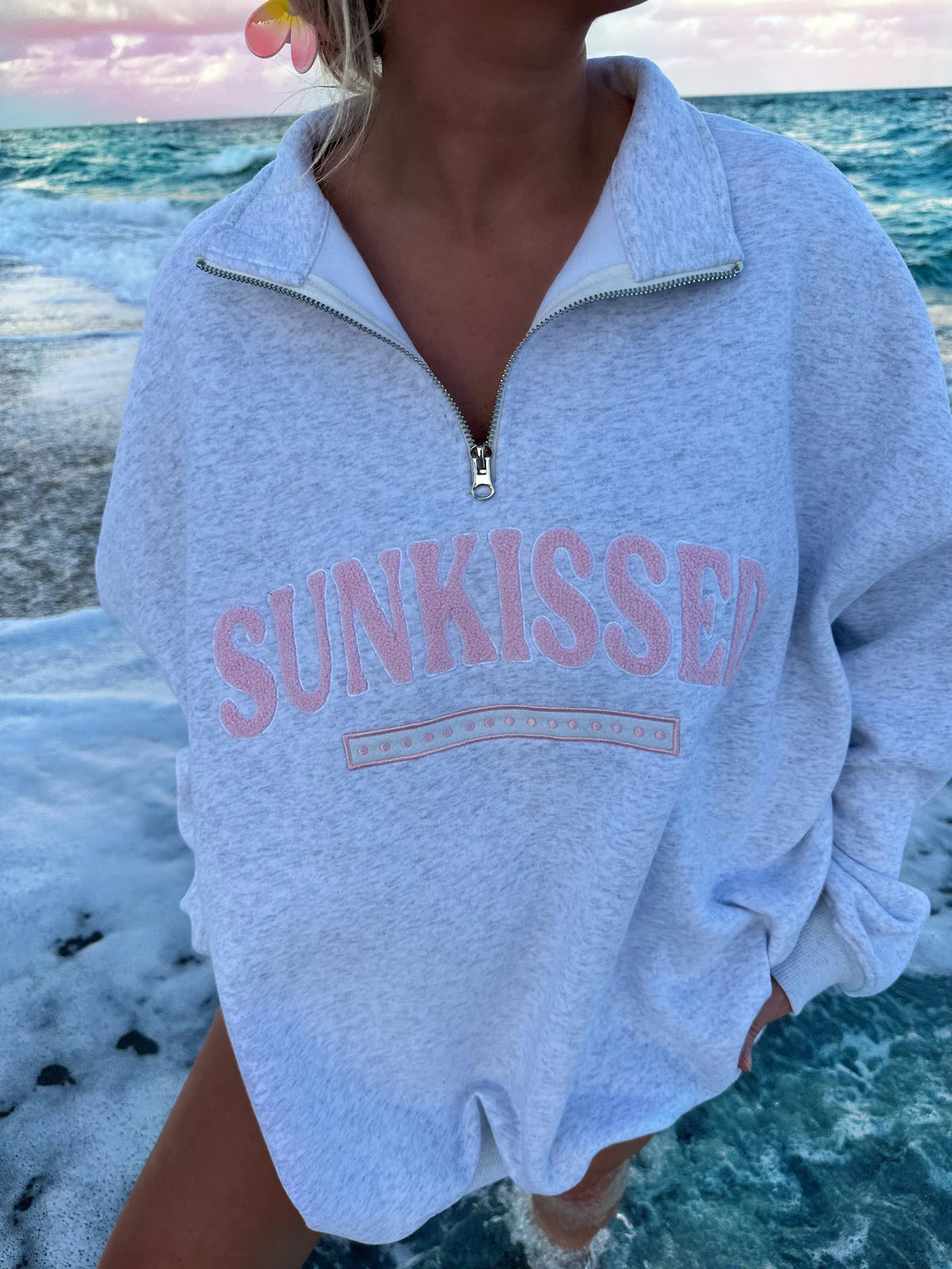 SUNKISSED PINK HALF ZIP