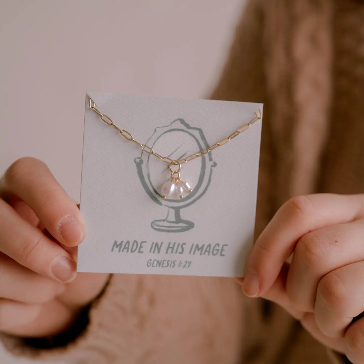 'MADE IN HIS IMAGE' CHARM NECKLACE