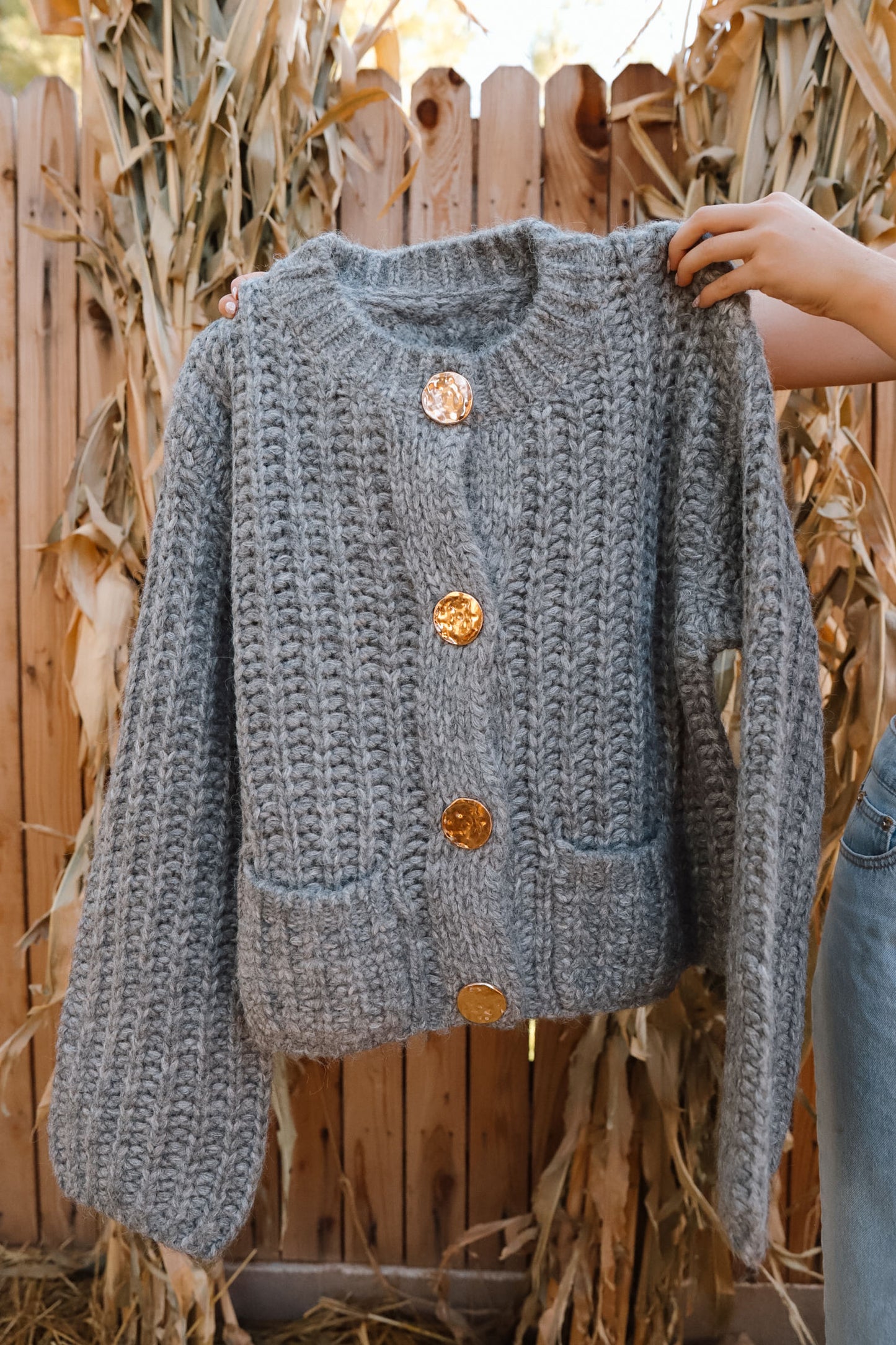 AMELIA CARDIGAN - CHARCOAL