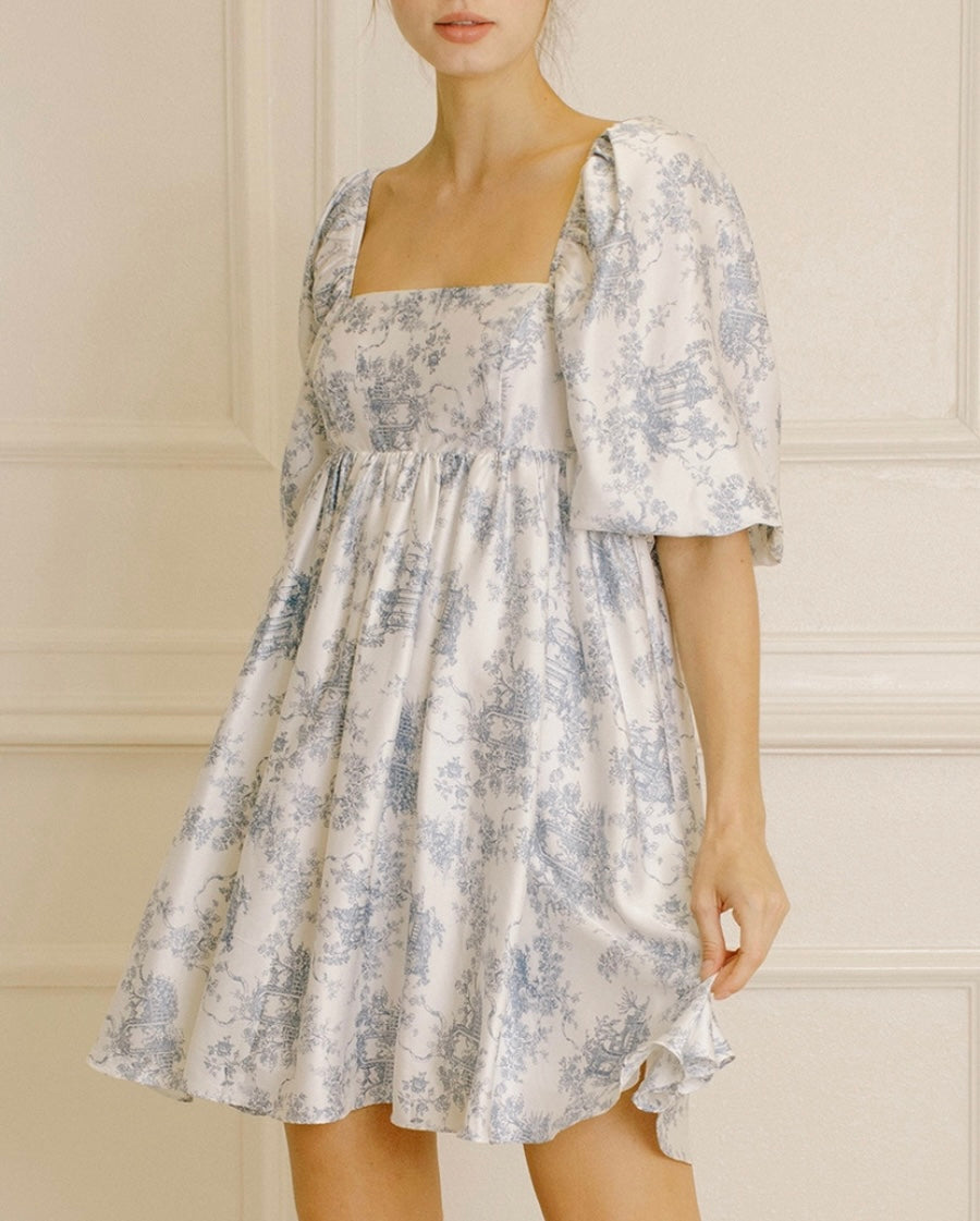 MISTY BLUE MINI DRESS