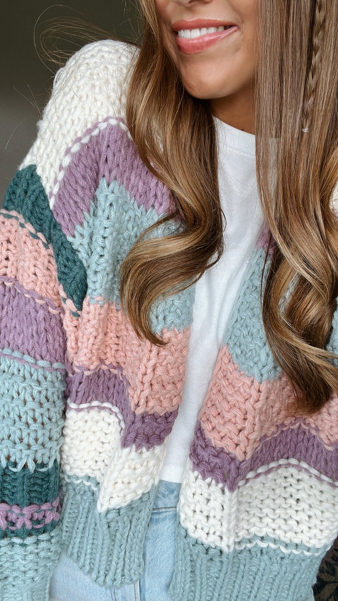 COZY GIRL CARDIGAN - COOL TONE