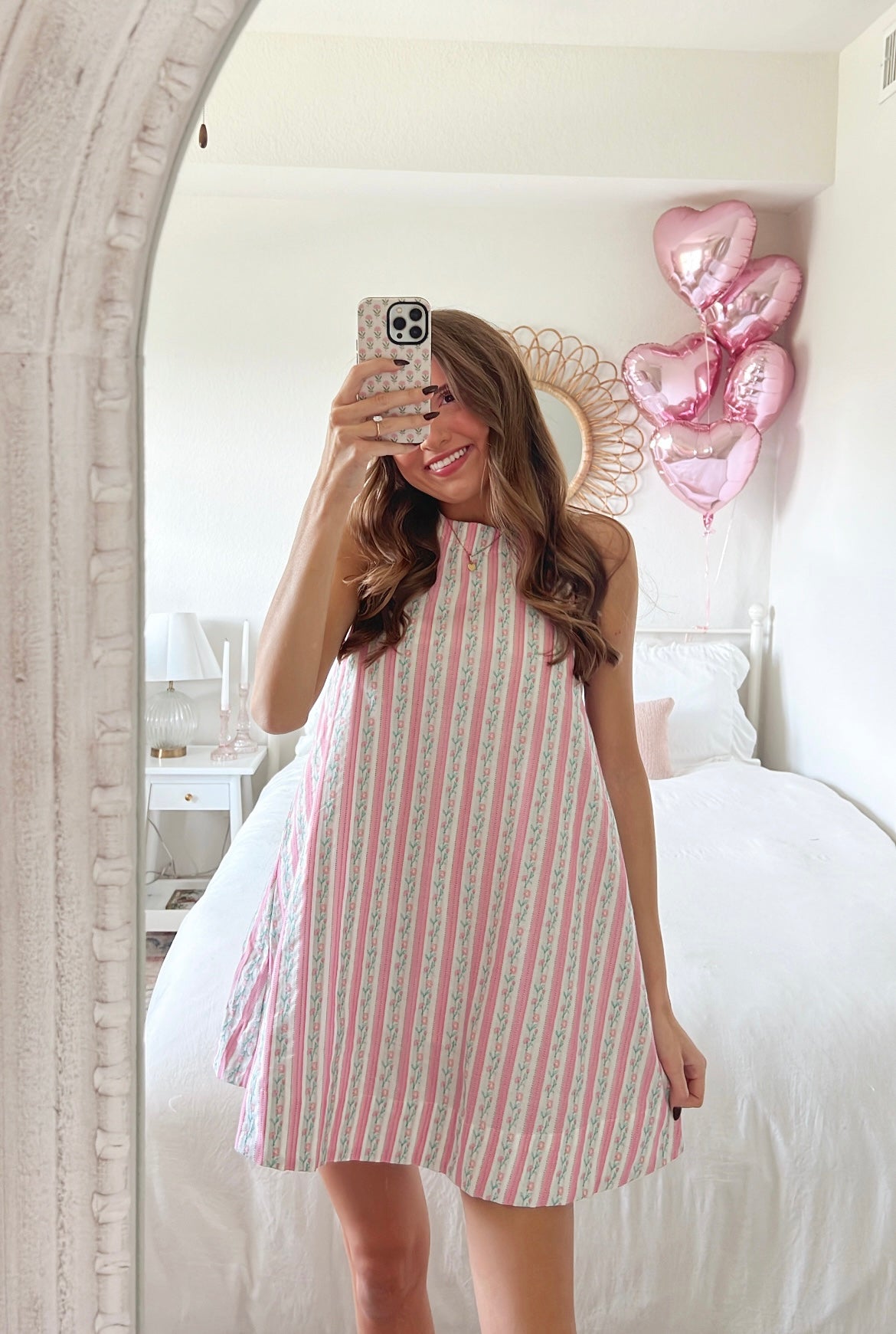 CANDY HEARTS MINI DRESS - PINK