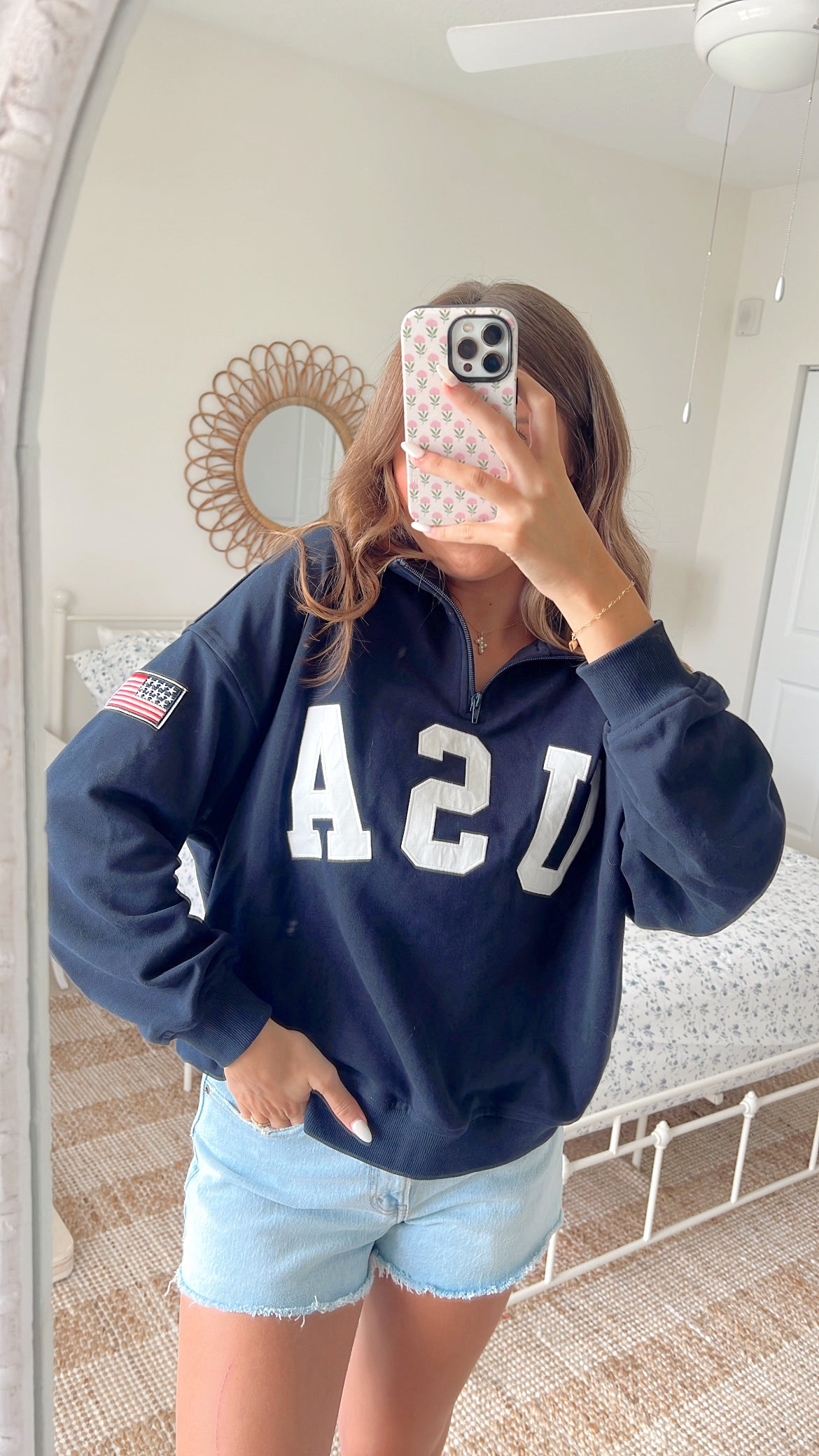 USA PATCH QUARTER ZIP