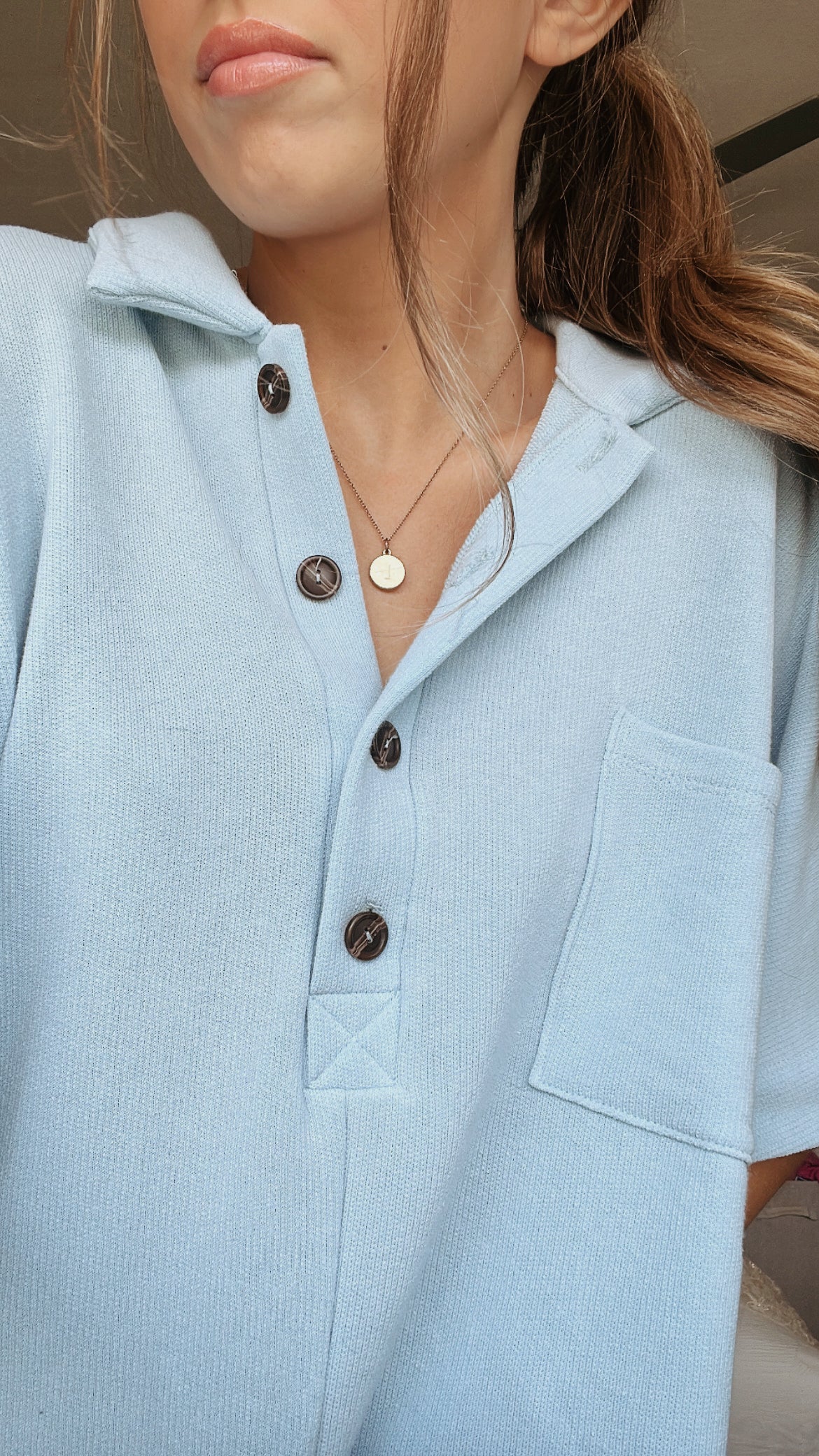 BABY BLUE RELAXED ROMPER