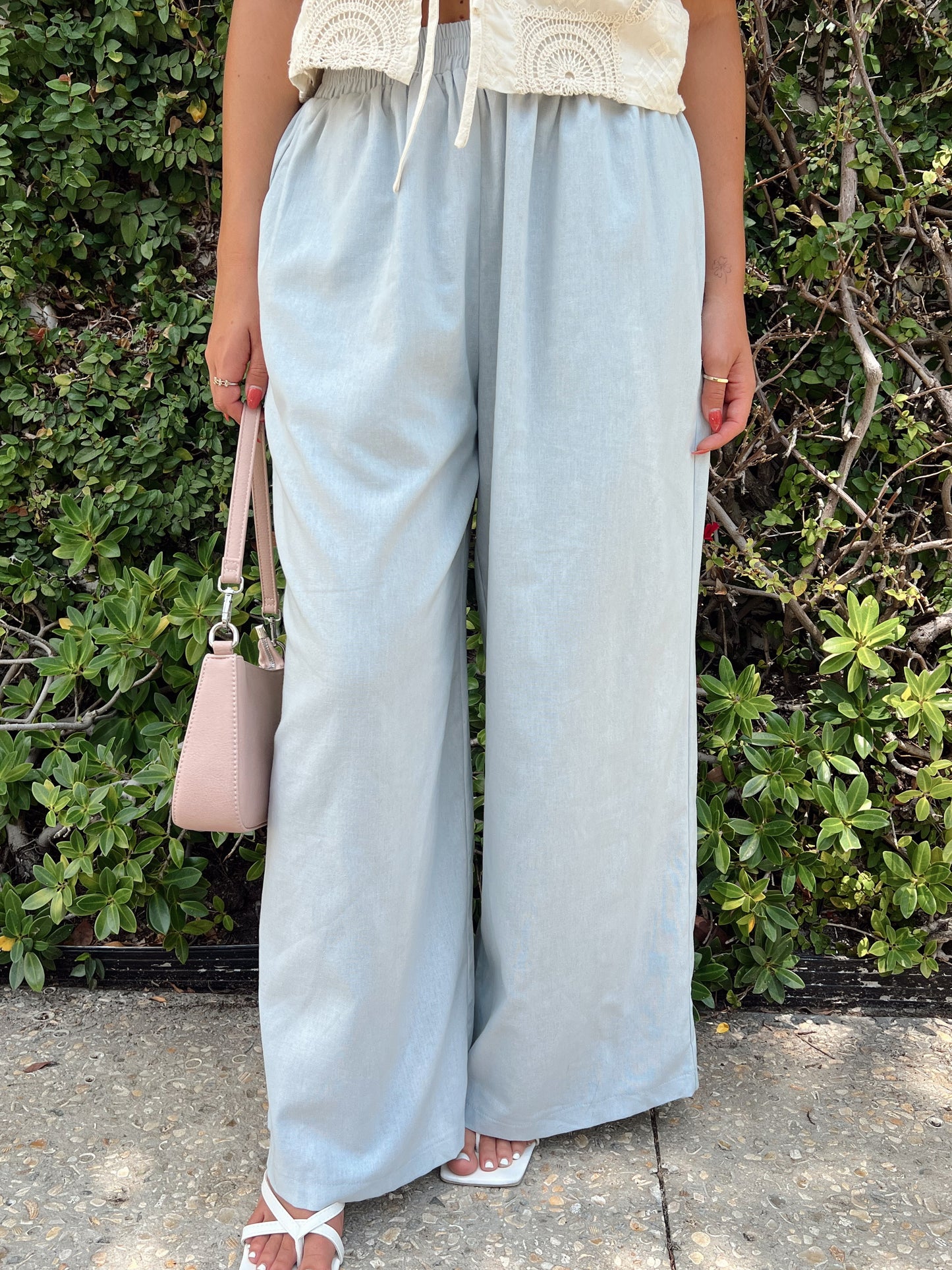 POWDER BLUE LINEN PANTS