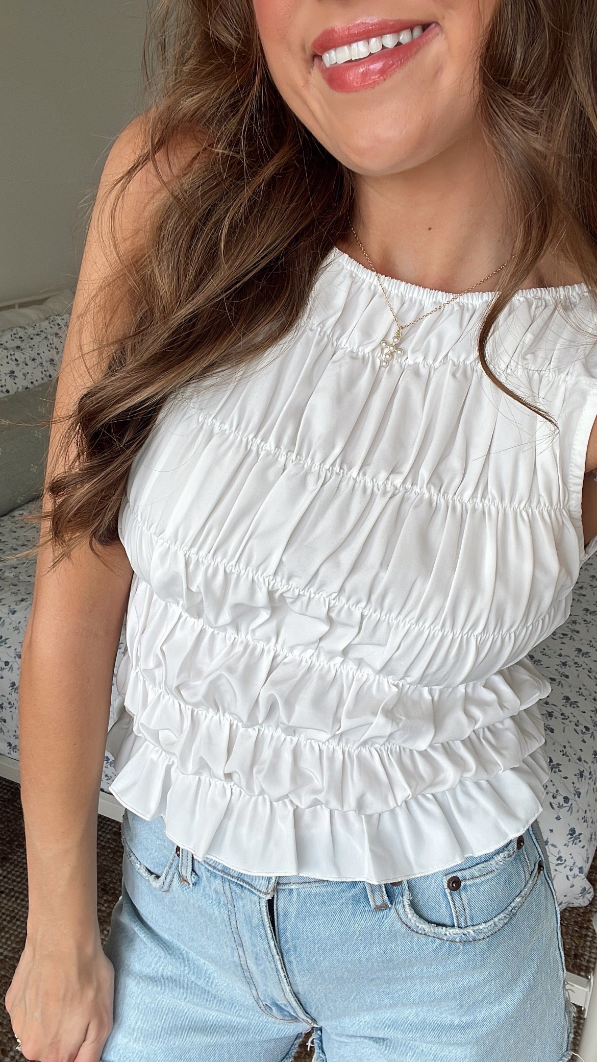 STRAWBERRY FIELDS TANK - WHITE