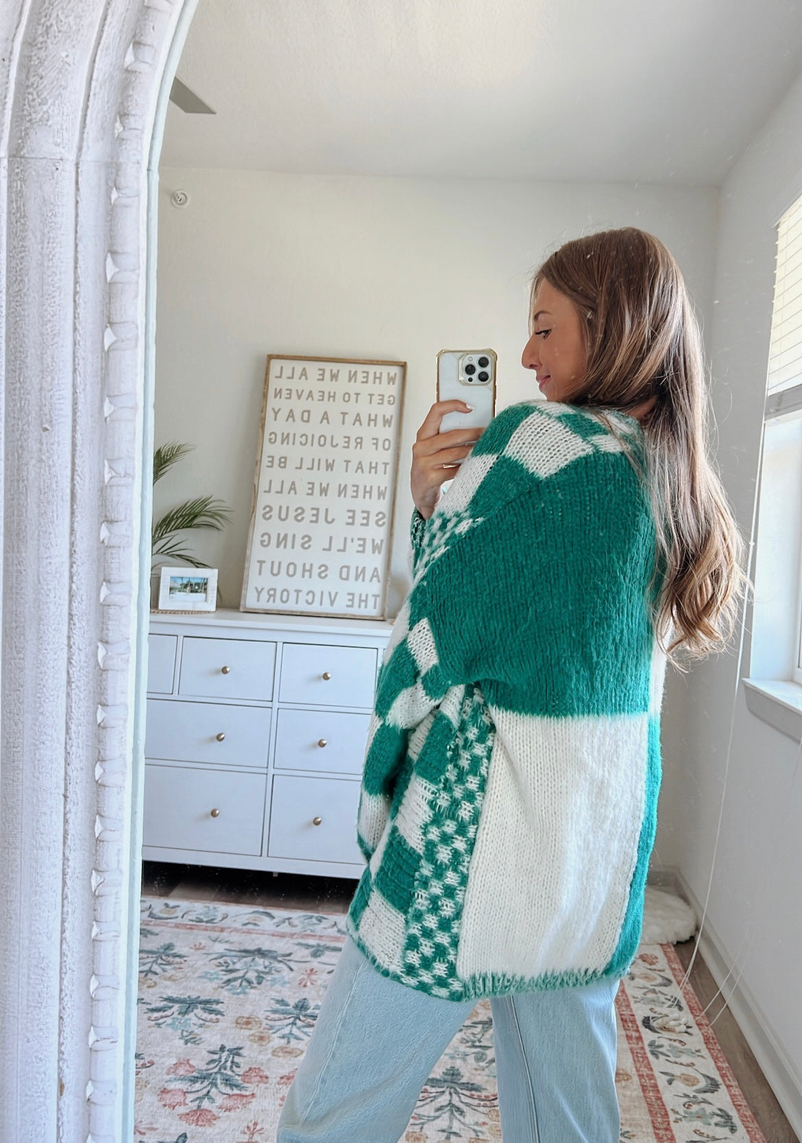 QUINN CHECKERED CARDI