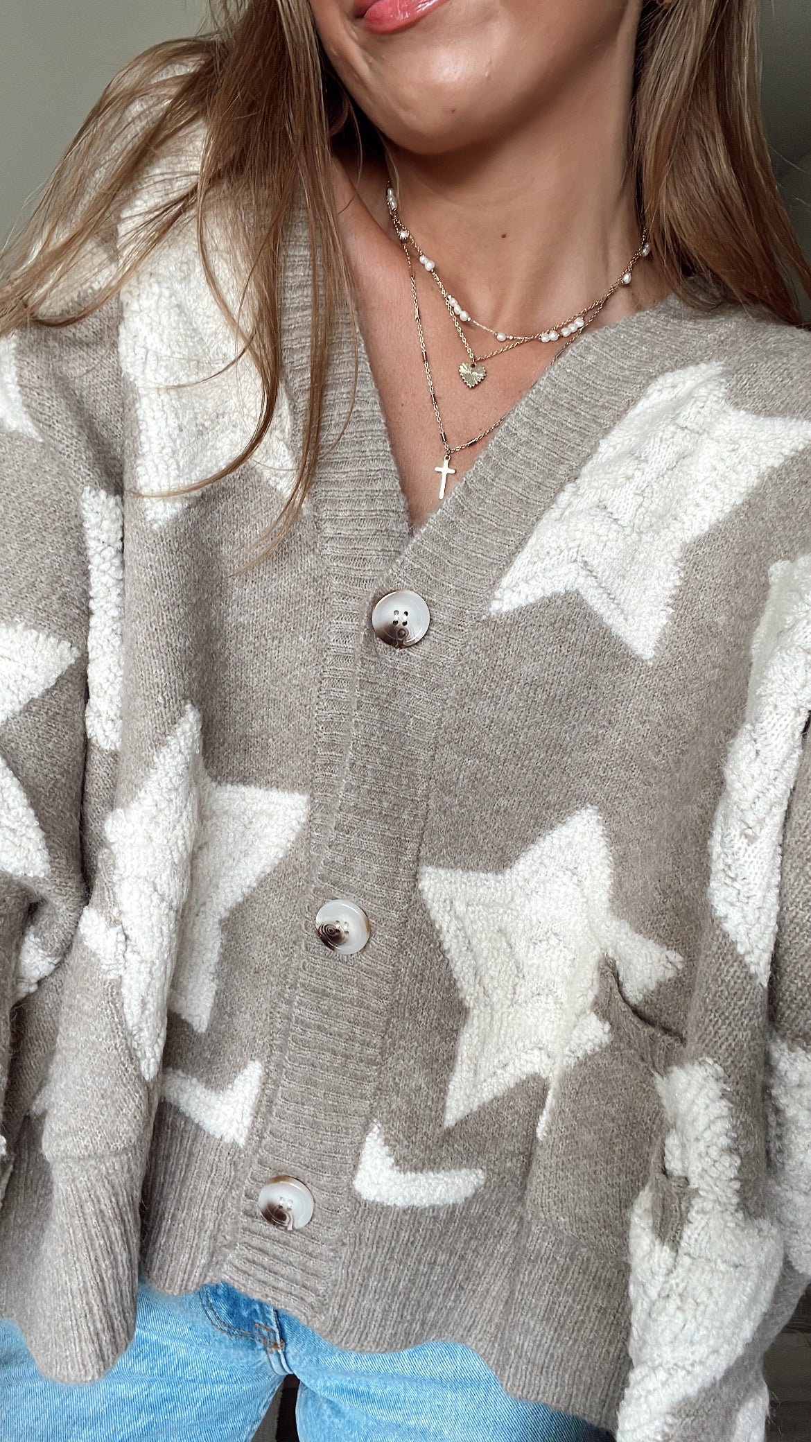 STARGAZE PULLOVER CARDI - TAUPE