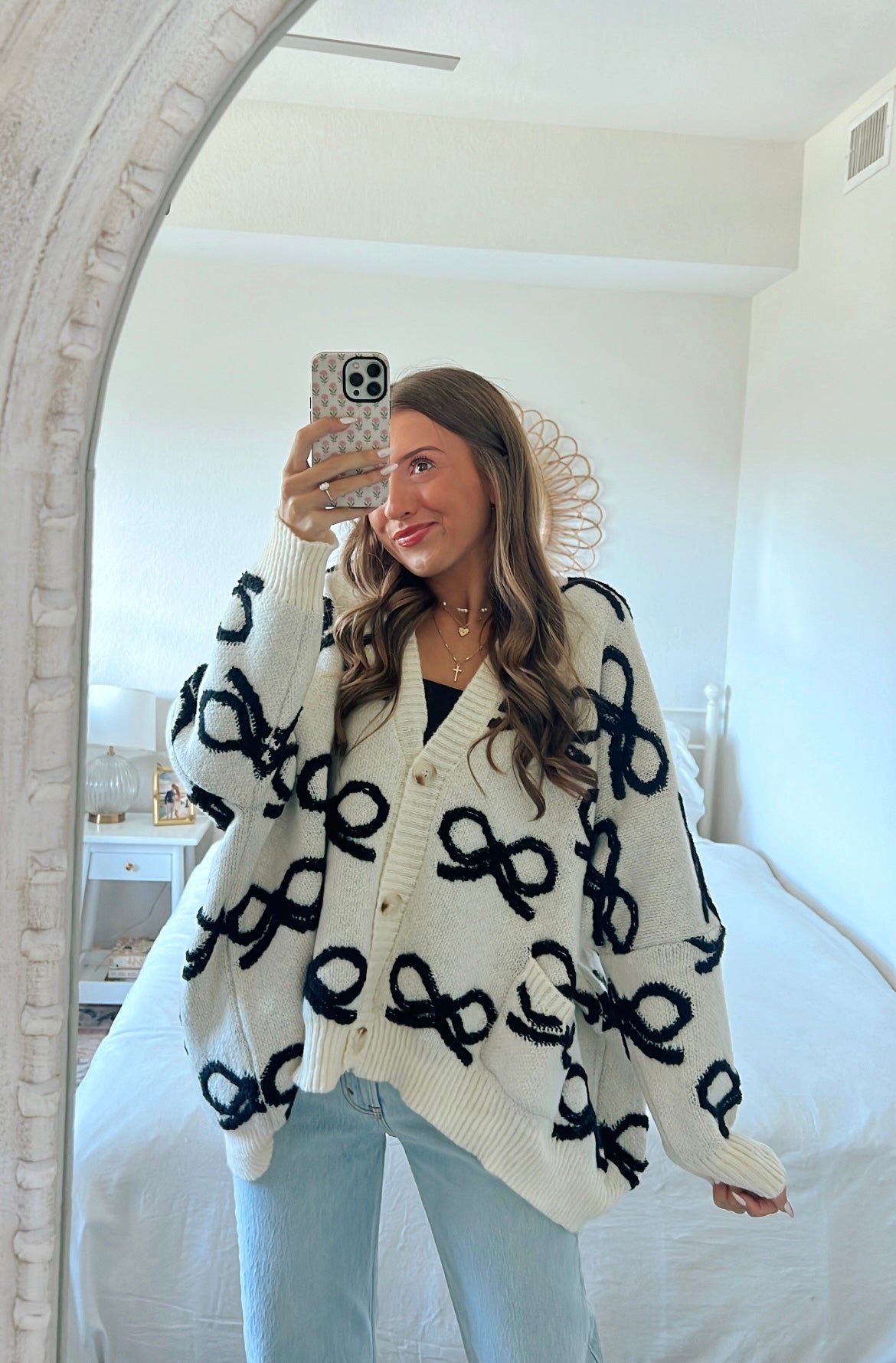 HOLIDAY BOW CARDIGAN