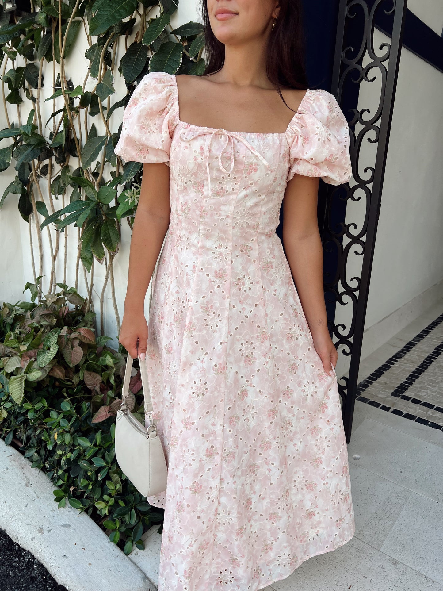 BABY PINK EYELET DRESS