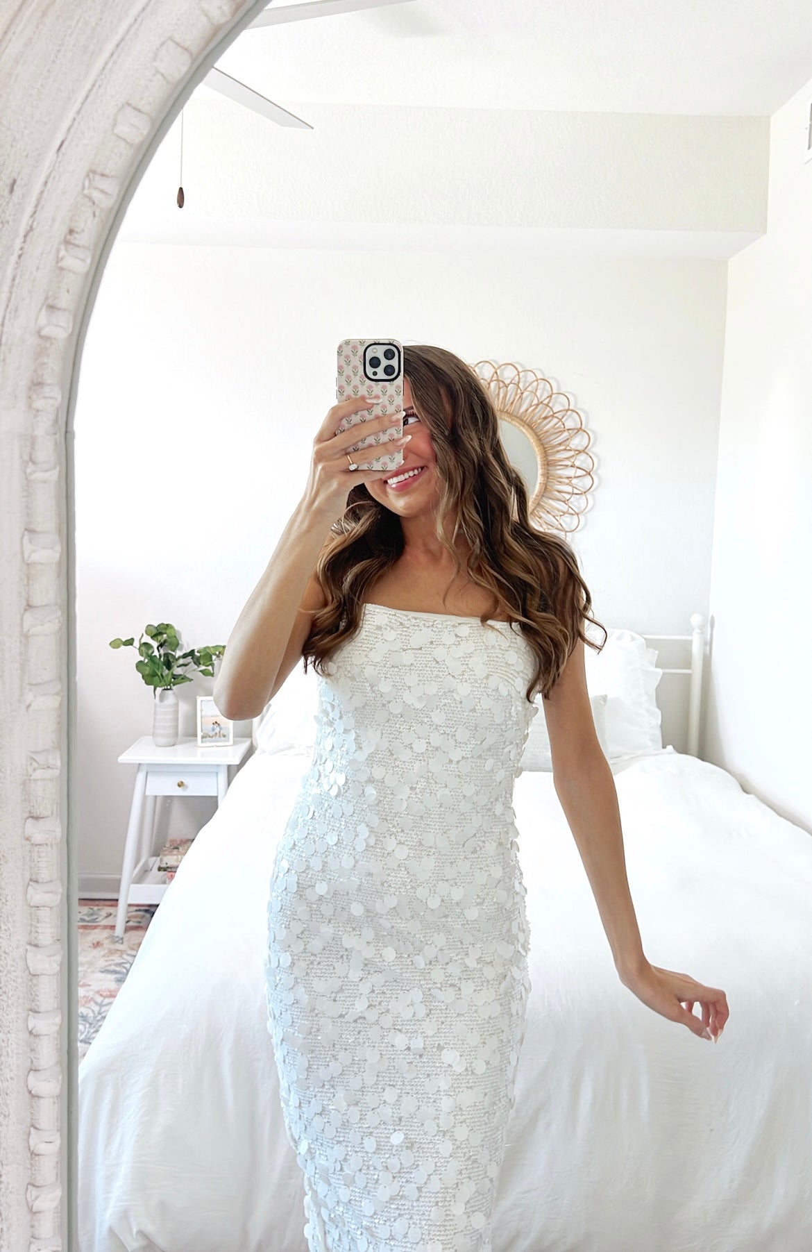 SEQUIN WHITE BODYCON DRESS