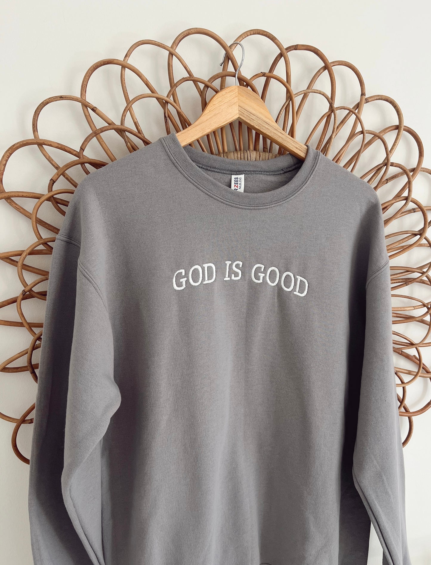 'GOD IS GOOD' CREW - GREY