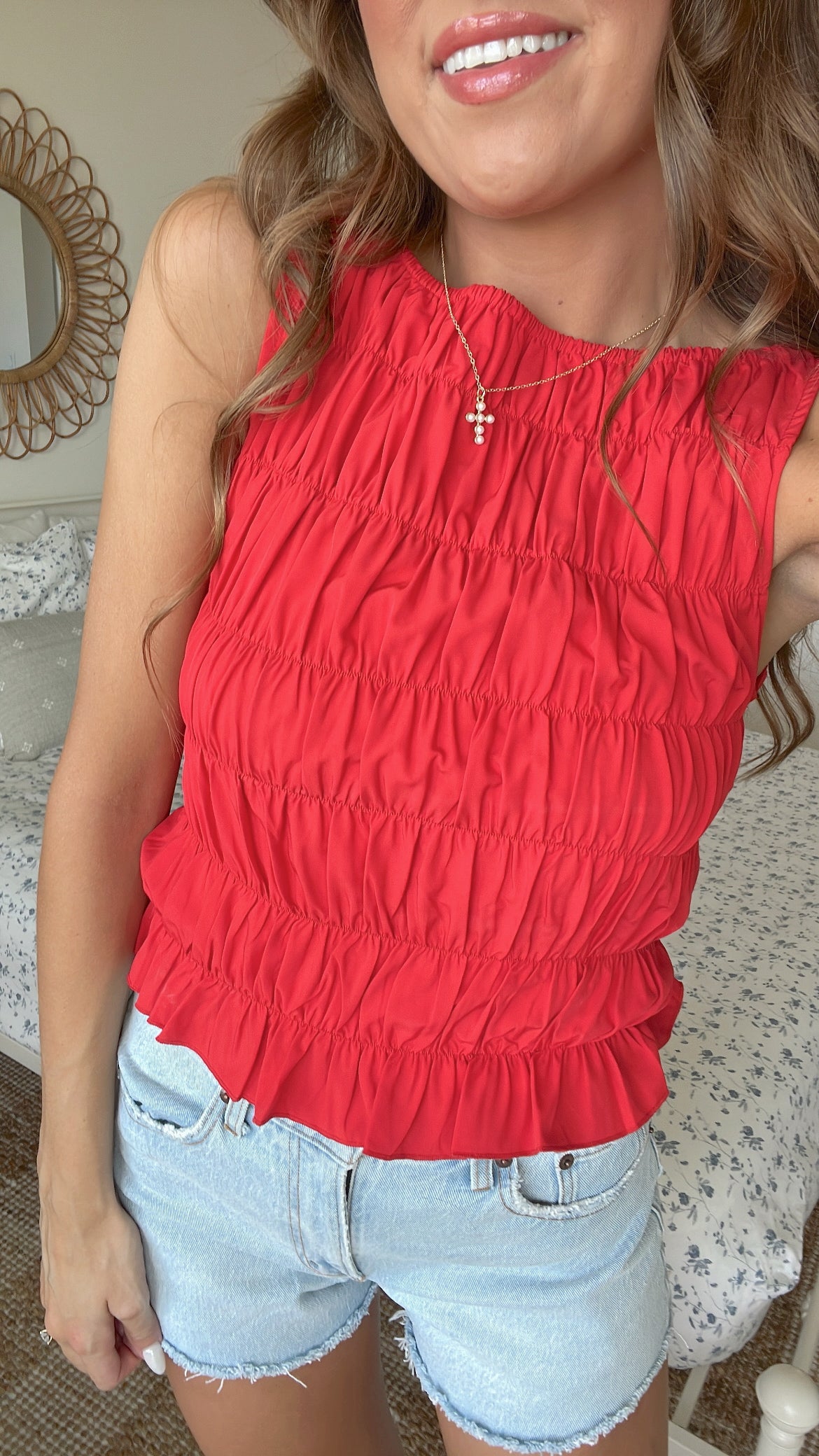 STRAWBERRY FIELDS TANK - RED