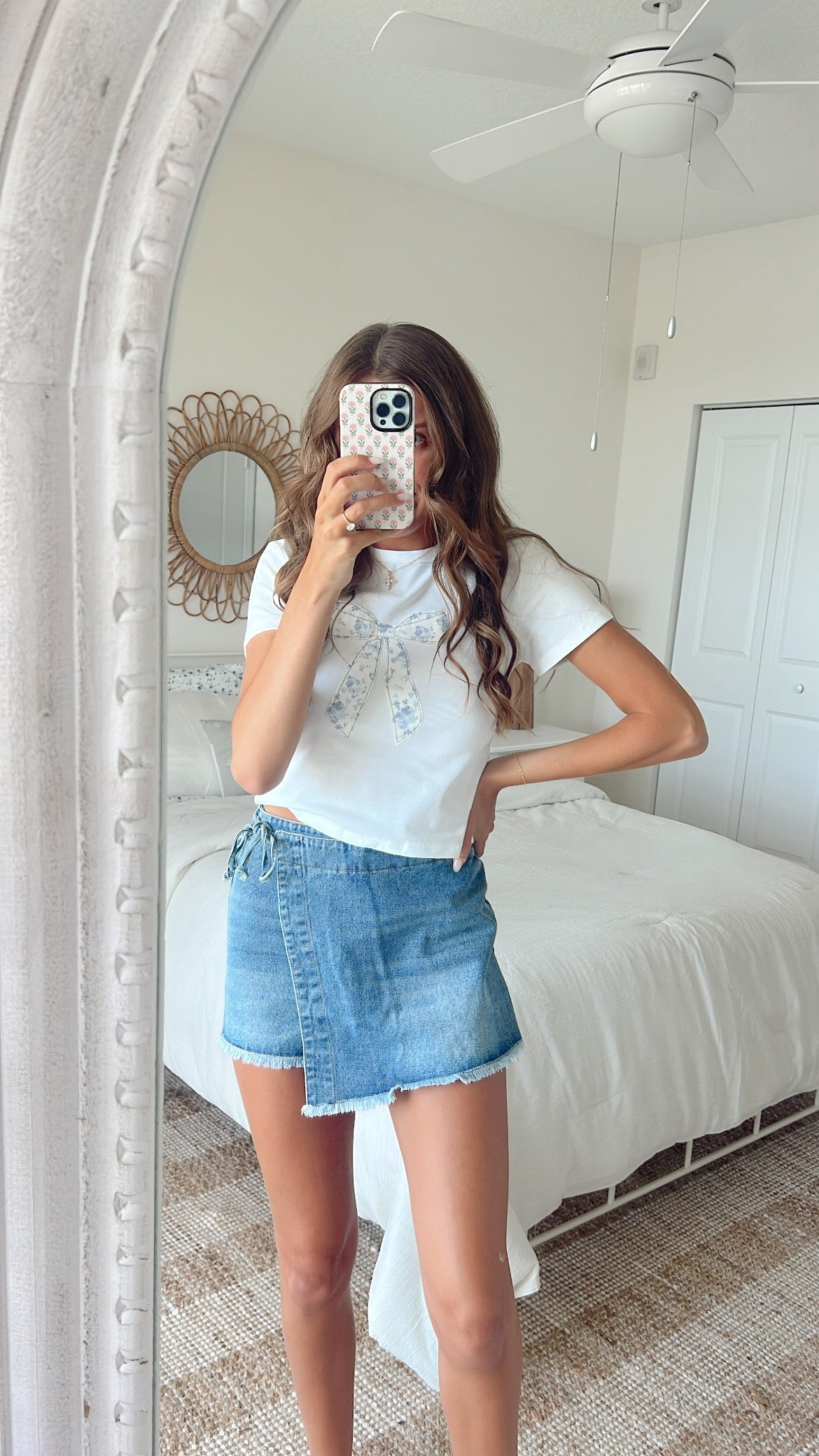 JEAN SIDE TIE SKORT