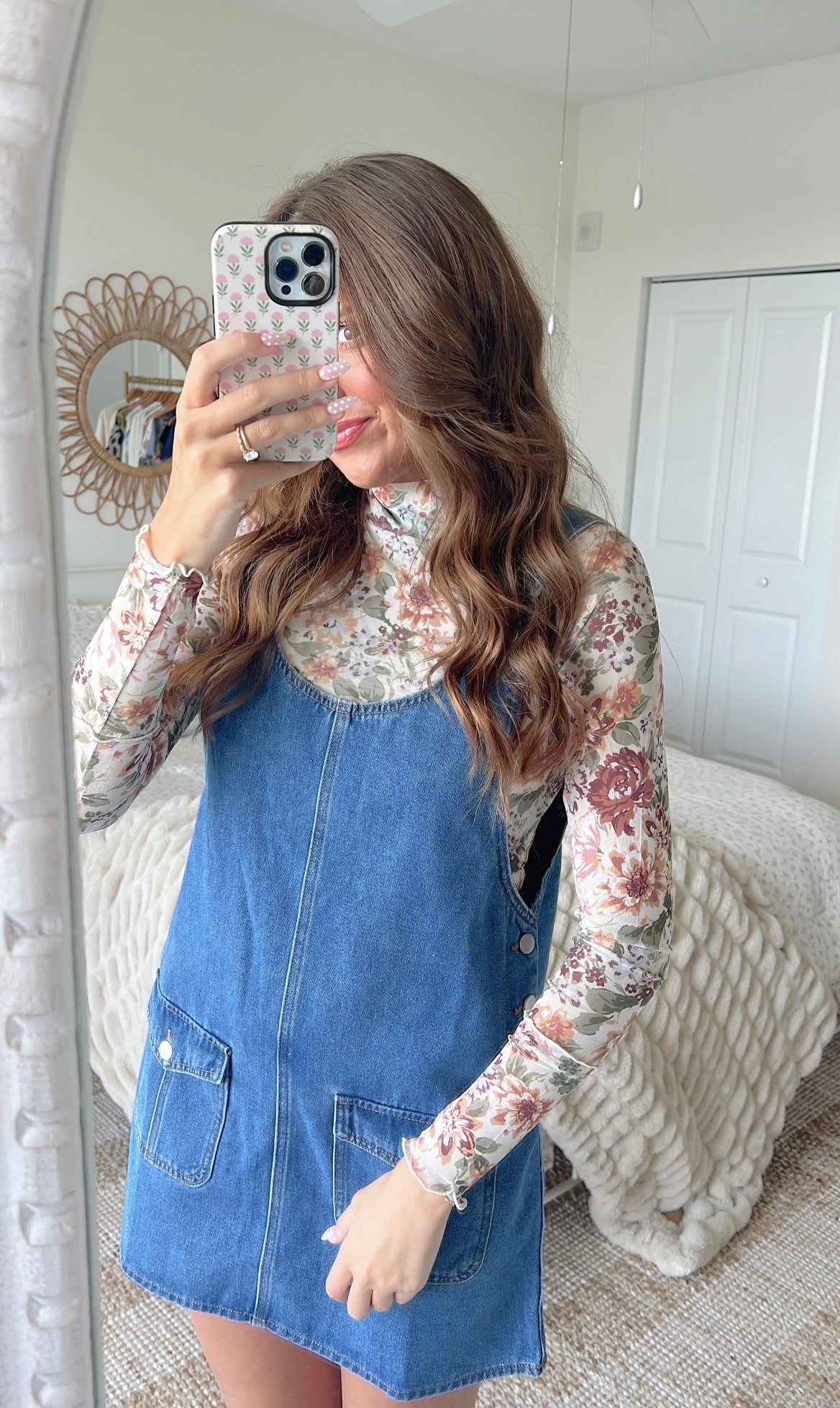 LAYERING RUFFLE TOP - WARM FLORAL
