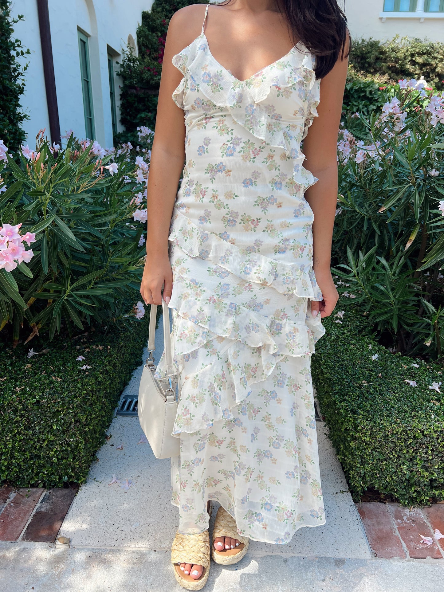 MAEVE RUFFLE MIDI DRESS