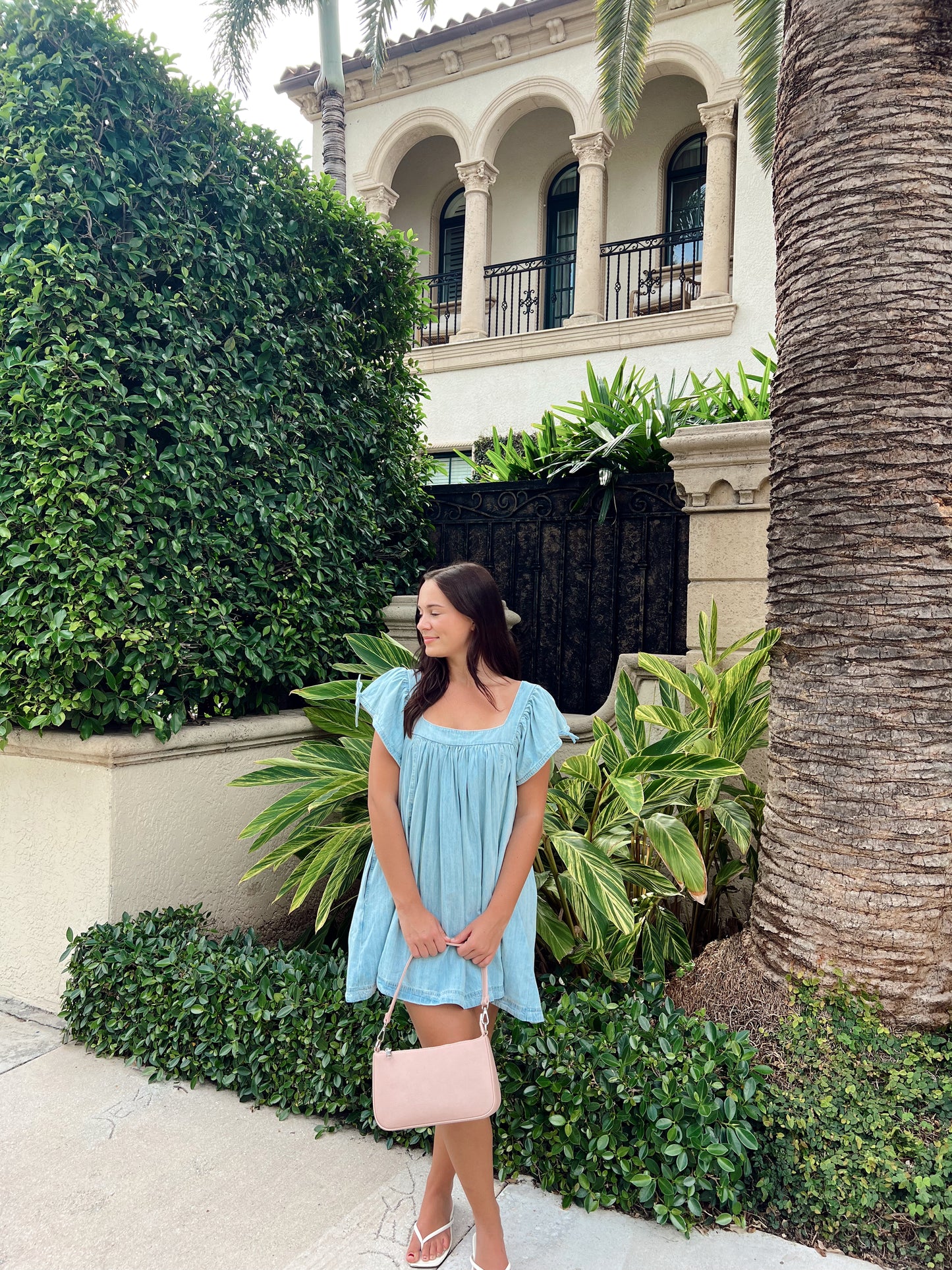 LOVELY DAY DENIM MINI DRESS