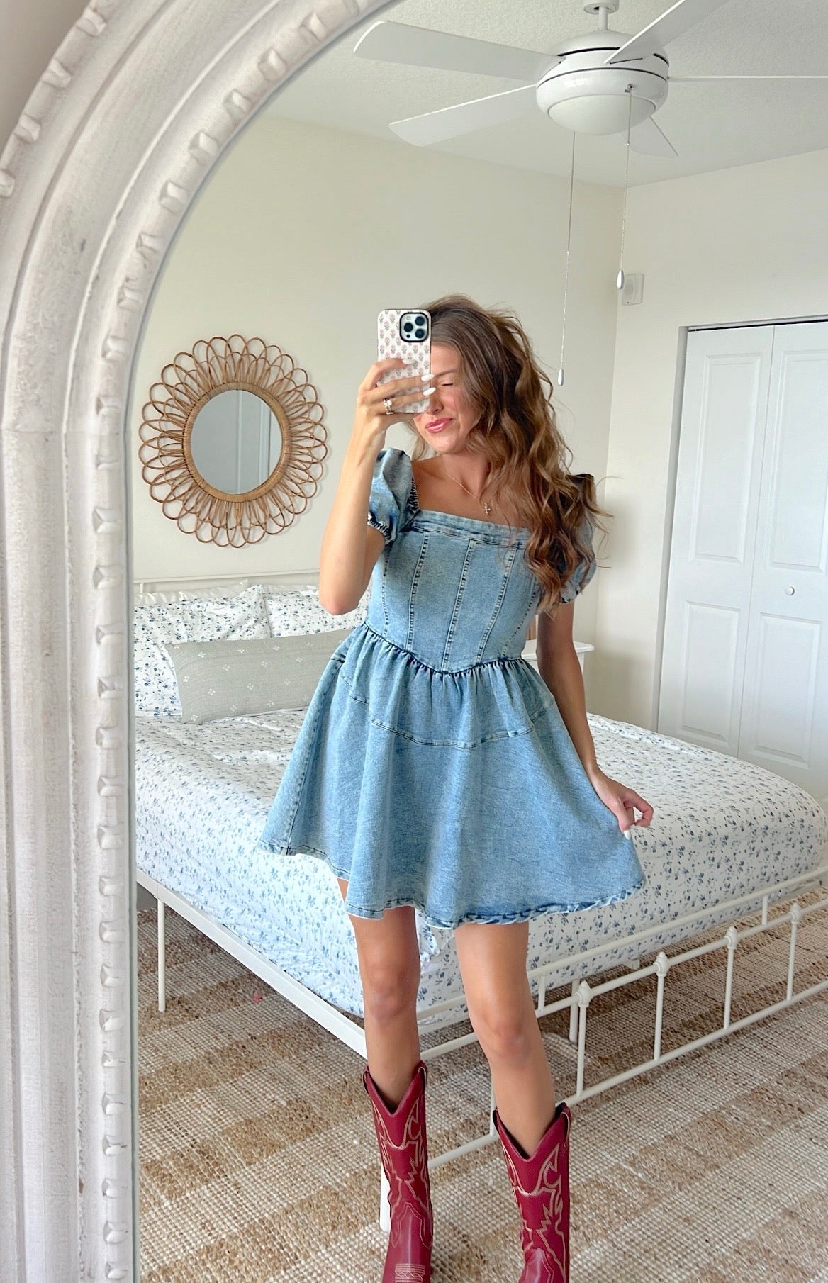 SWEET LIBERTY DENIM MINI DRESS