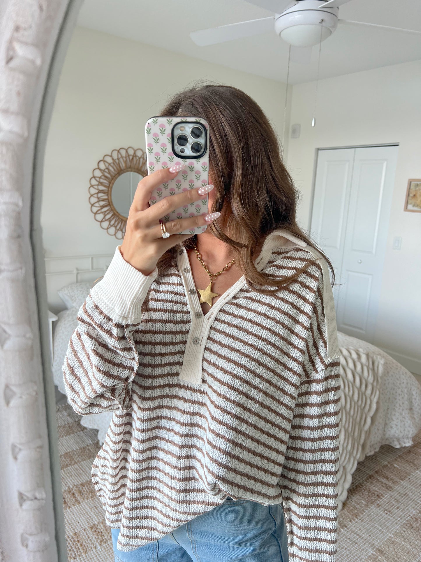 SELENE OVERSIZED TEXTURED HENLEY