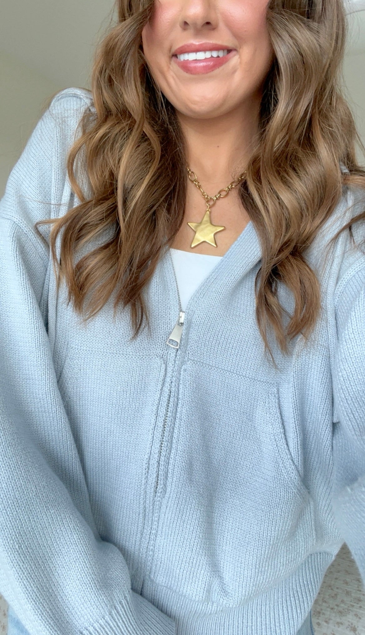 HAZEL BLUE SWEATER CARDIGAN