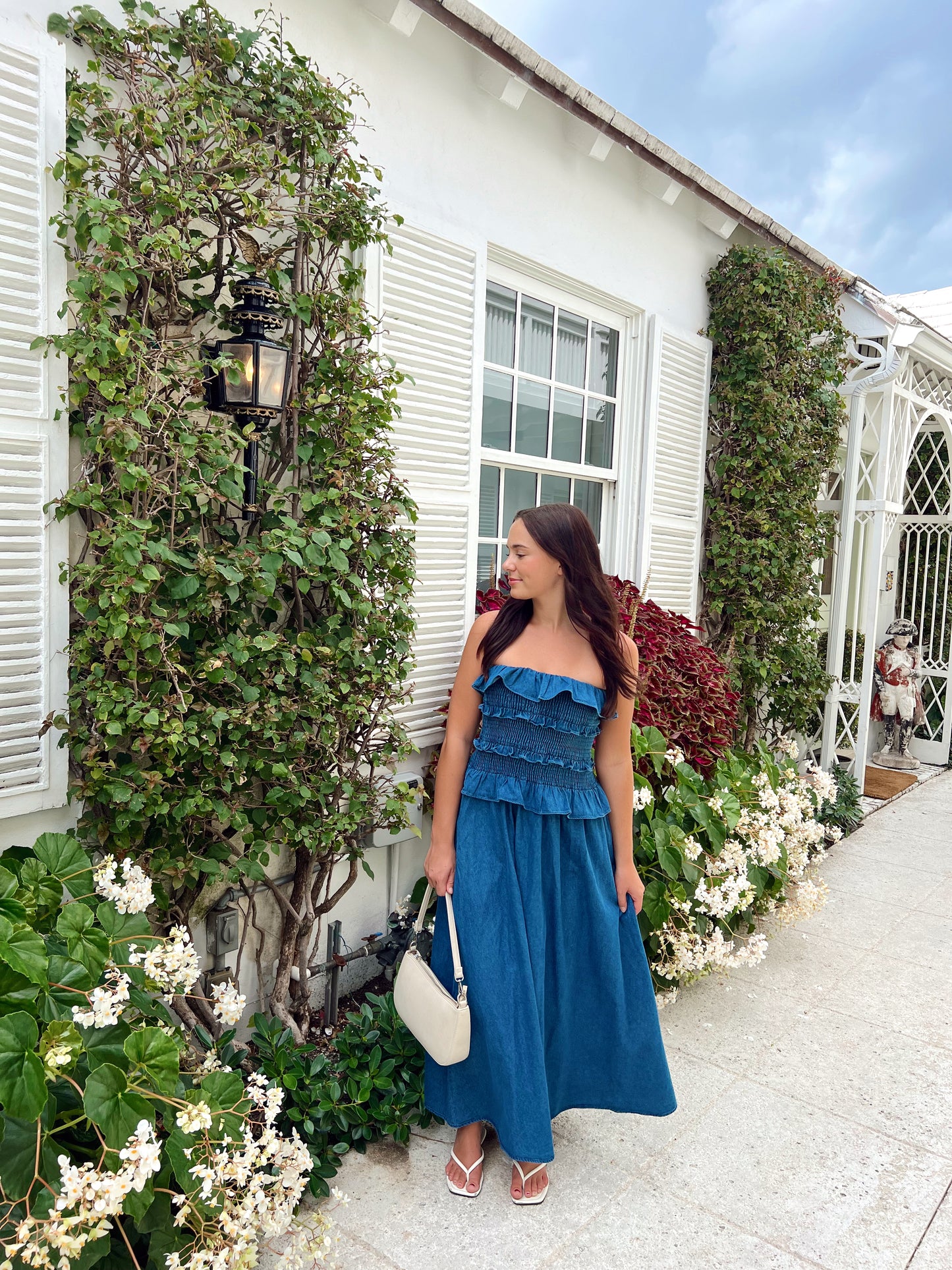 MAMA MIA RUFFLE MIDI DRESS