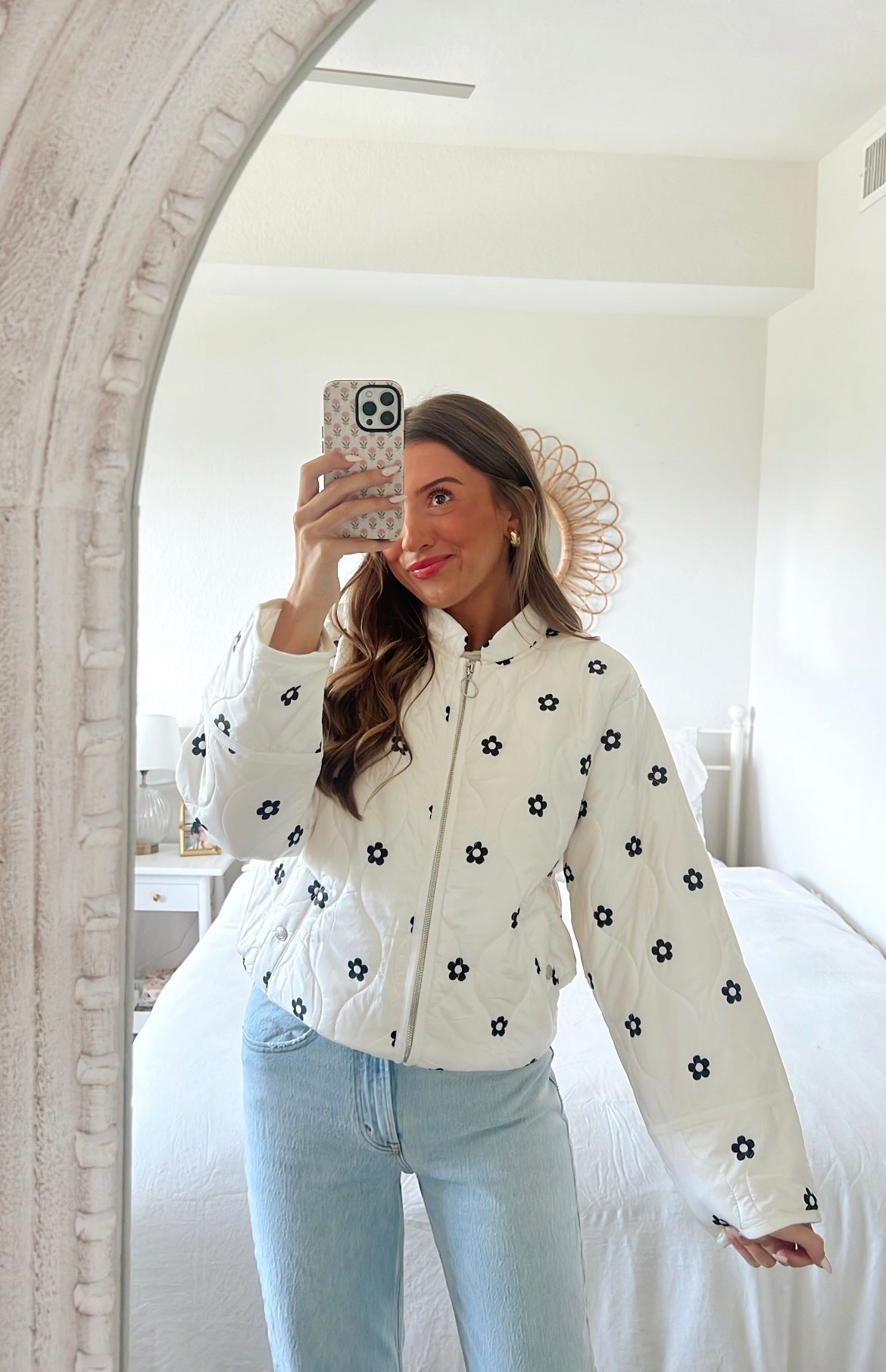 IVORY FLORAL RETRO JACKET