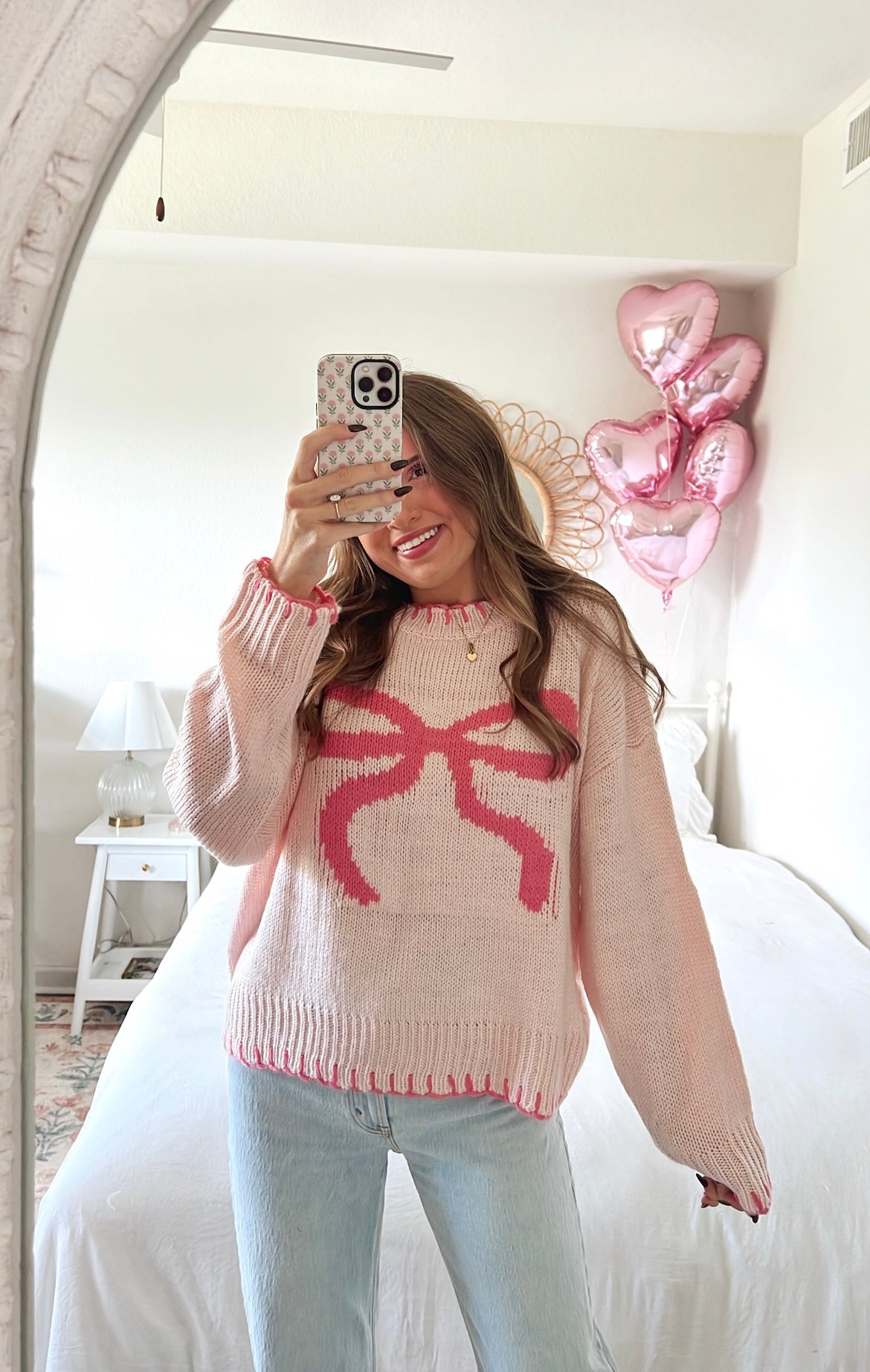 RIBBON GIRL KNIT - PINK