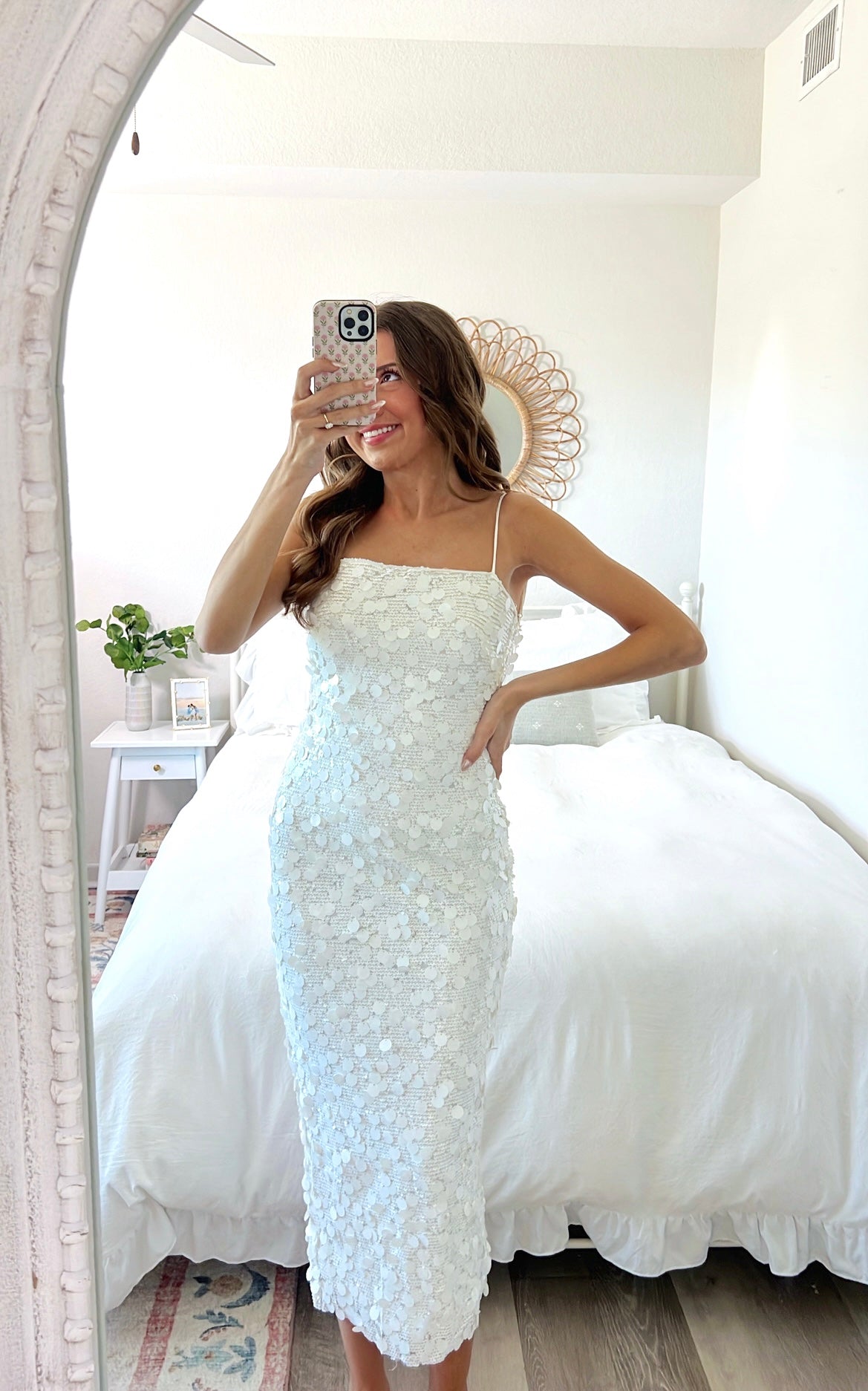 SEQUIN WHITE BODYCON DRESS