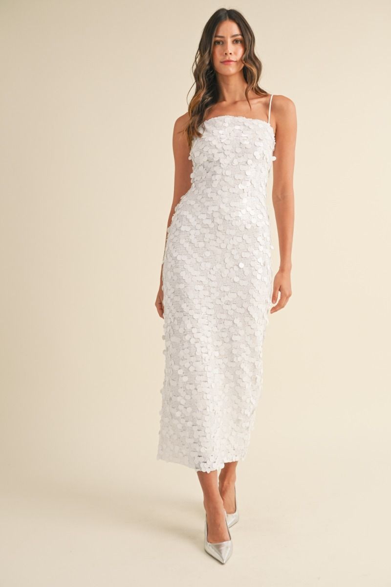 SEQUIN WHITE BODYCON DRESS
