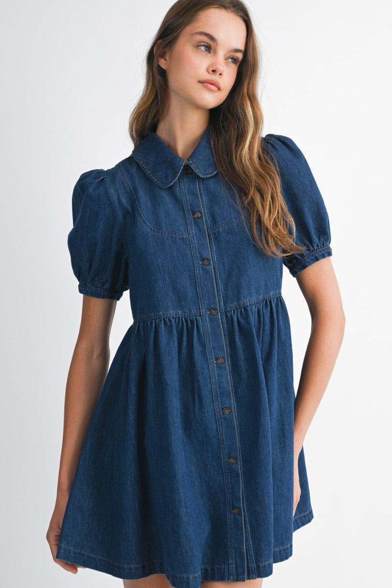 AVERY DENIM MINI DRESS