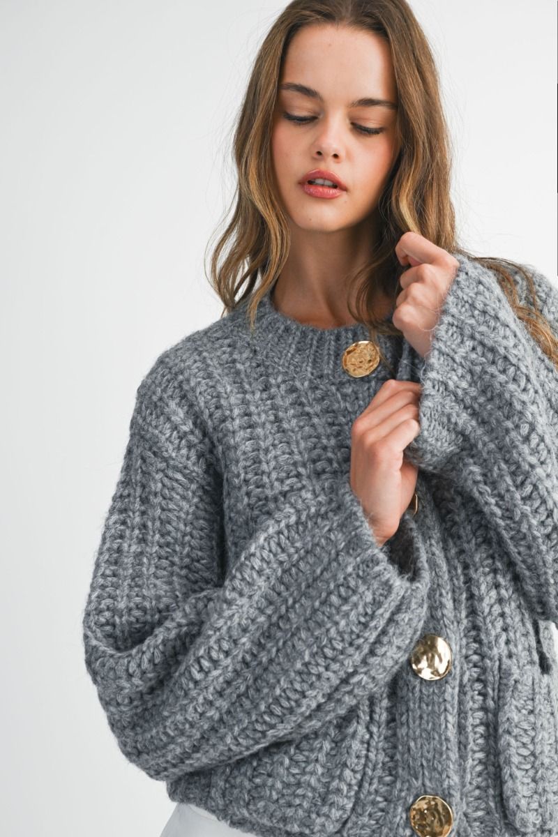 AMELIA CARDIGAN - CHARCOAL