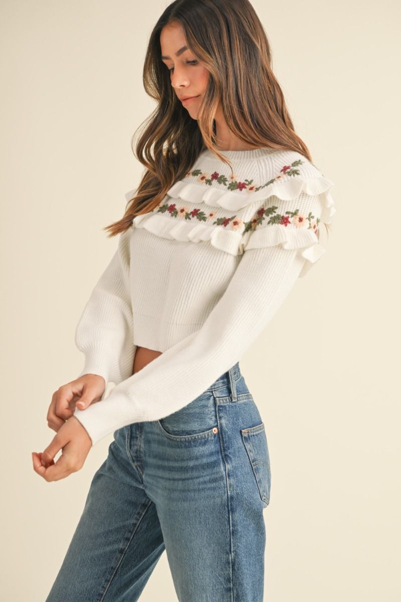 NUTMEG RUFFLE KNIT