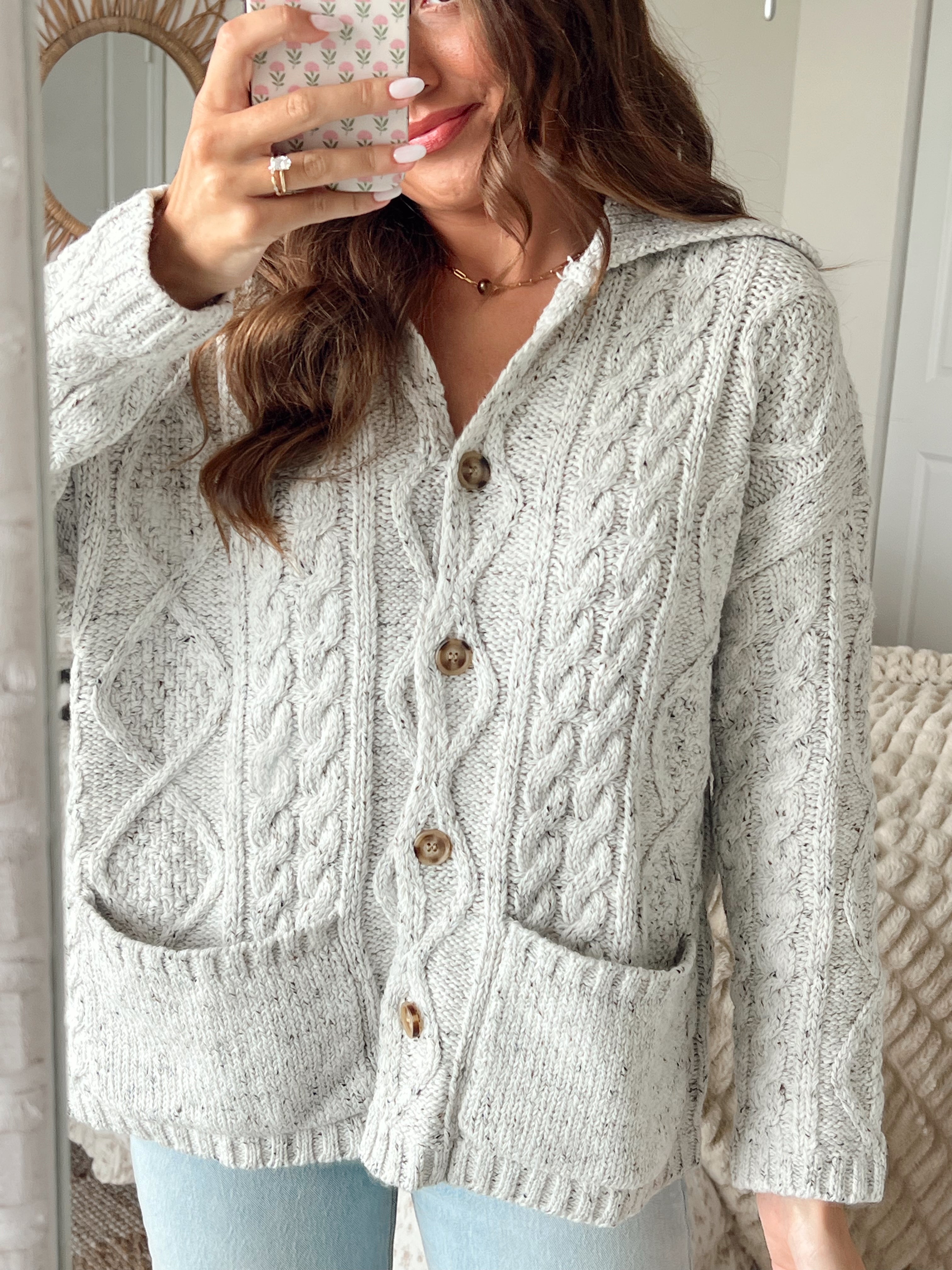 Renna Chunky Cardigan- Oat