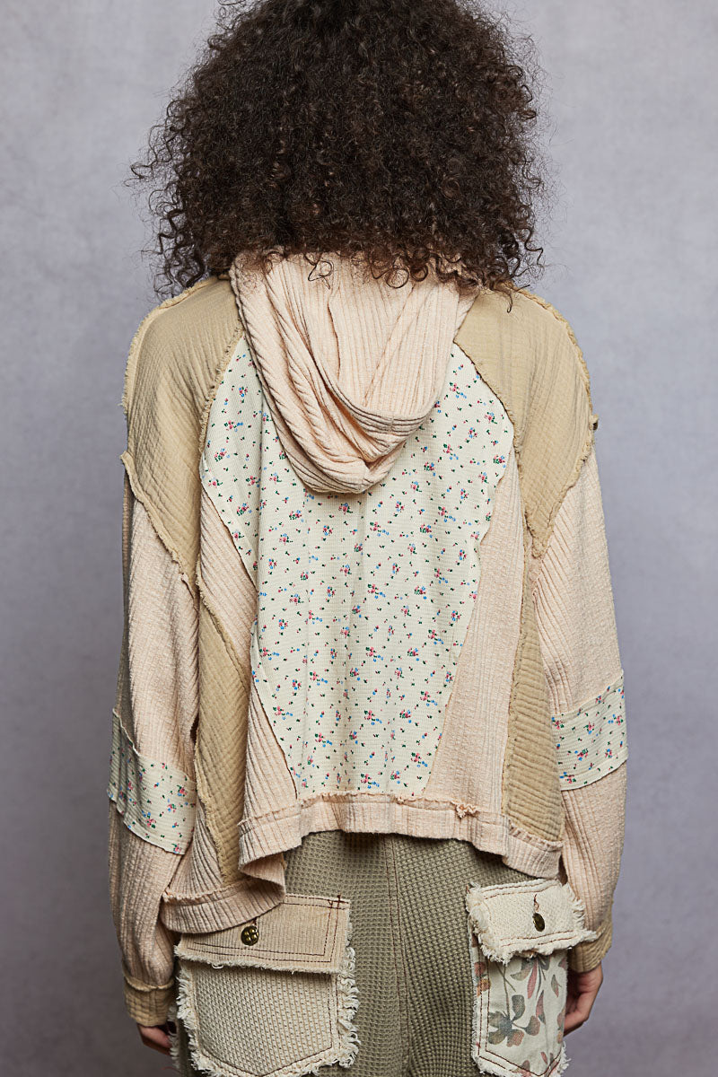 Harvest  Patchwork Hoodie Top