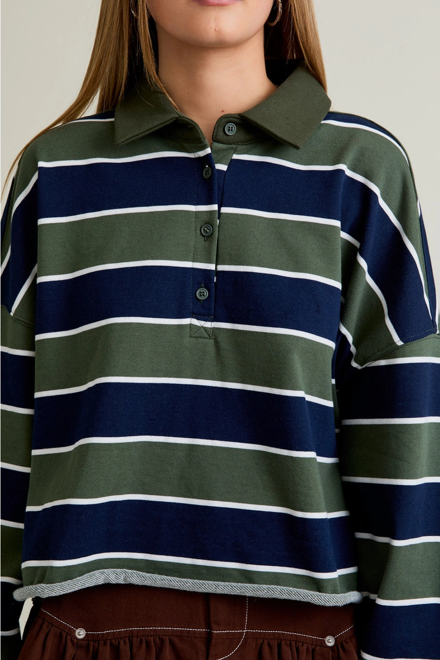 Chloe Stripe Pullover Polo