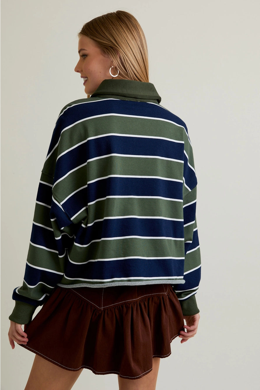 Chloe Stripe Pullover Polo