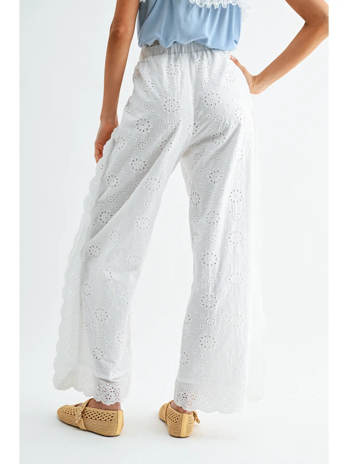 Eyelet Detail Pants
