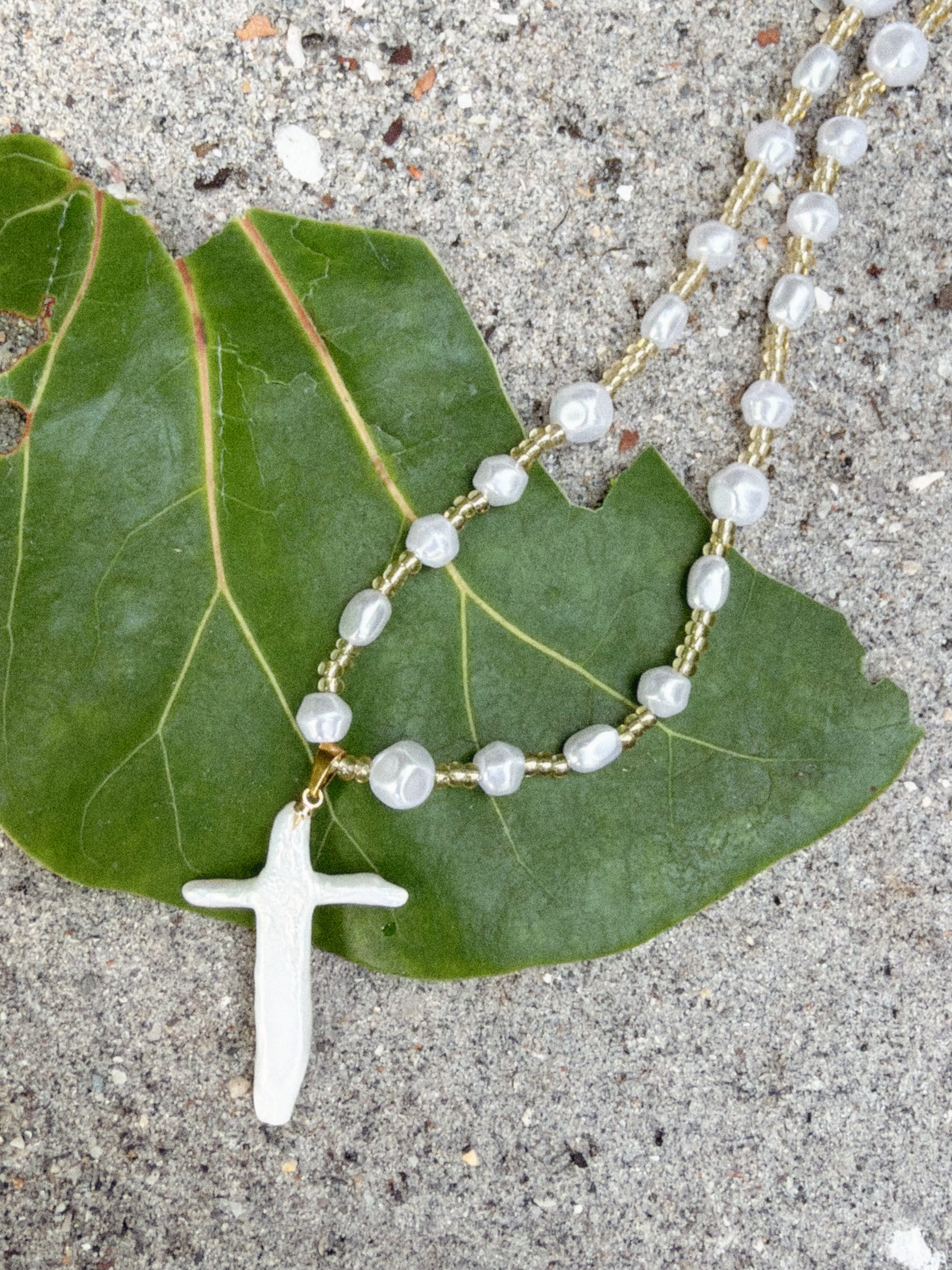 Pearl Cross Necklace