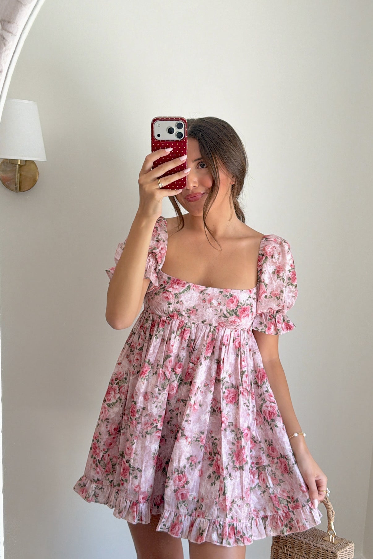 Rosecliff Puff-Sleeve Mini Dress