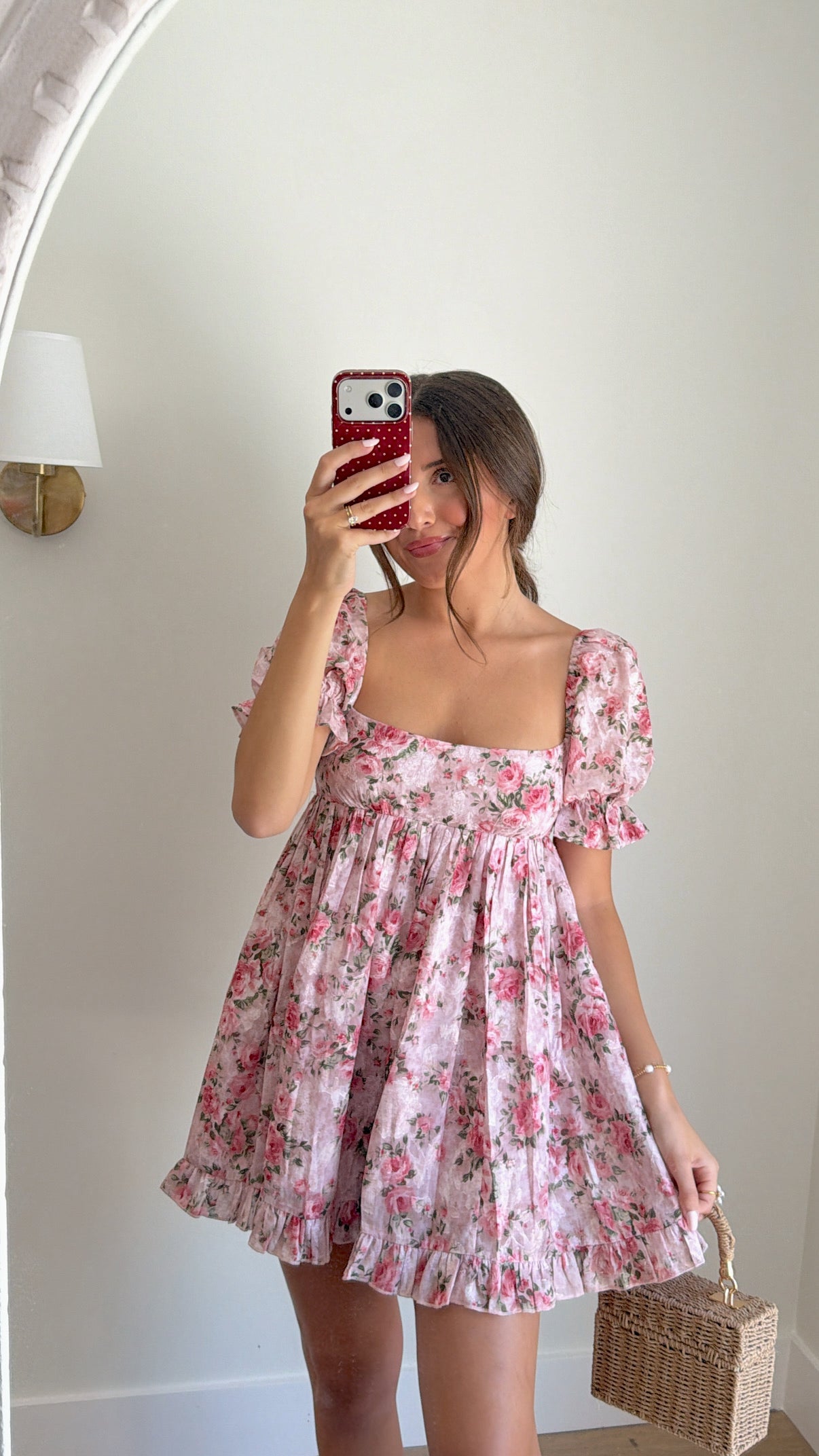 Rosecliff Puff-Sleeve Mini Dress