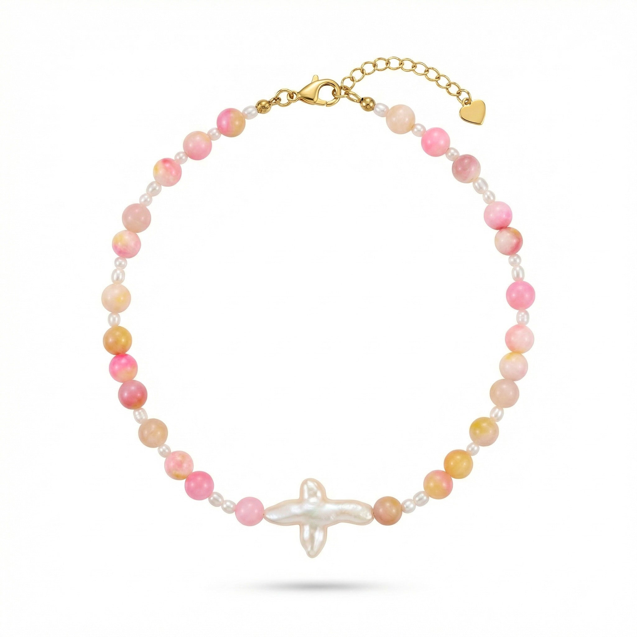 Peachy Dawn Cross Necklace