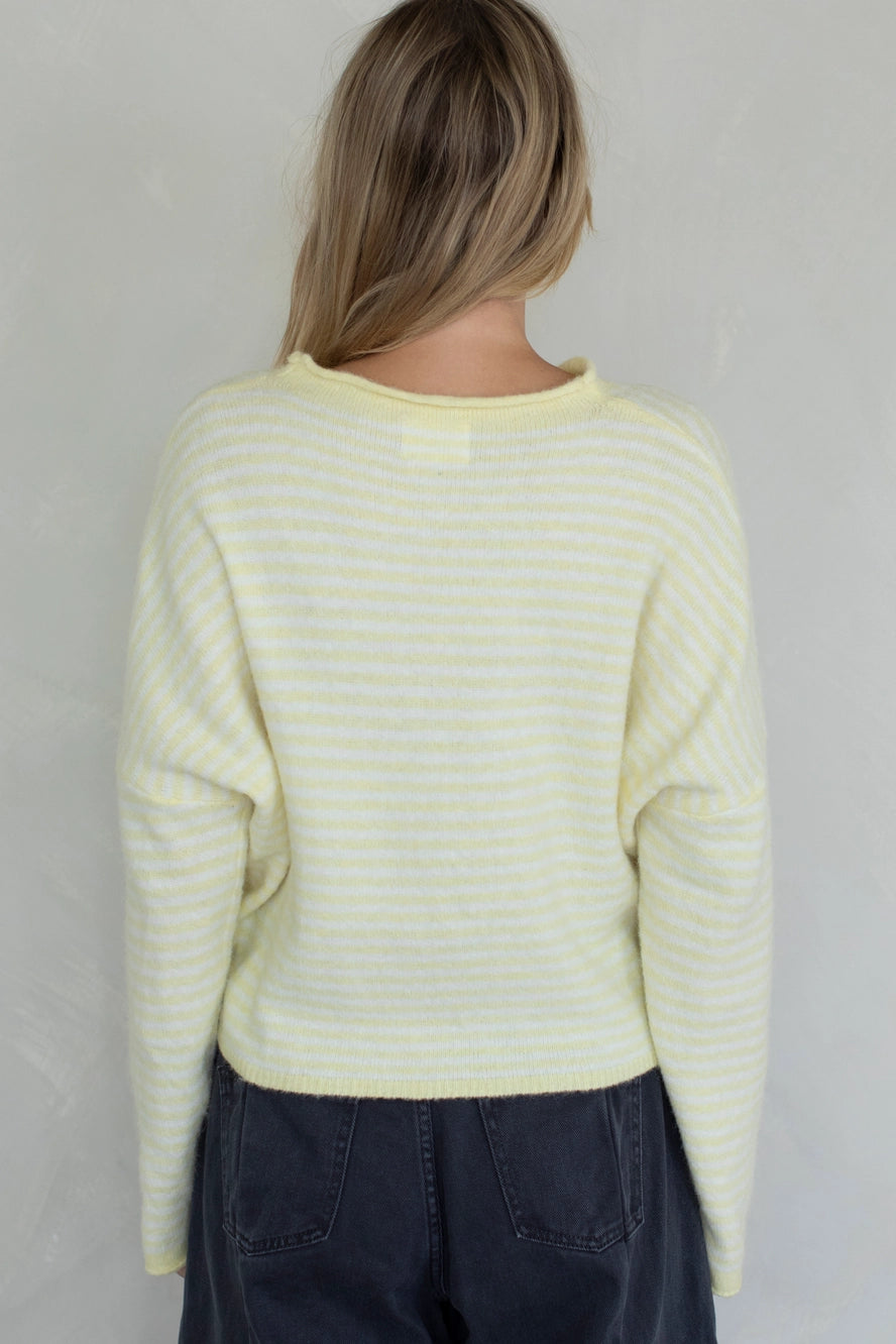 Church Girl Knit - Butter Yellow Stripe