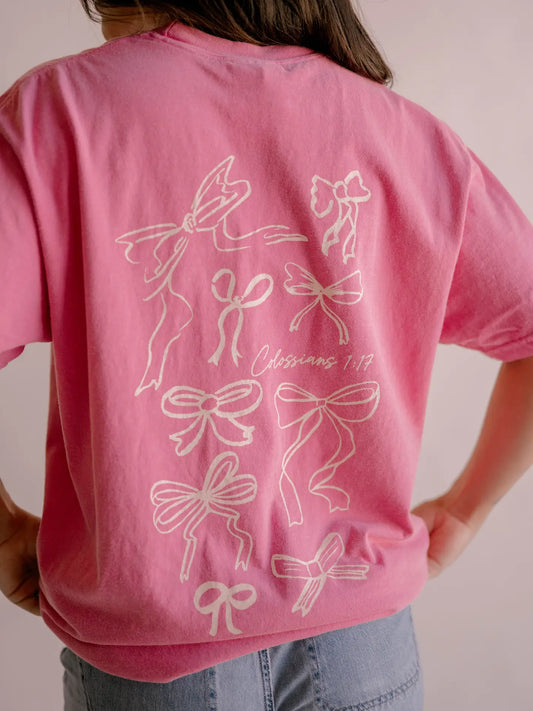 'HE HOLDS IT ALL TOGETHER' TEE - PINK