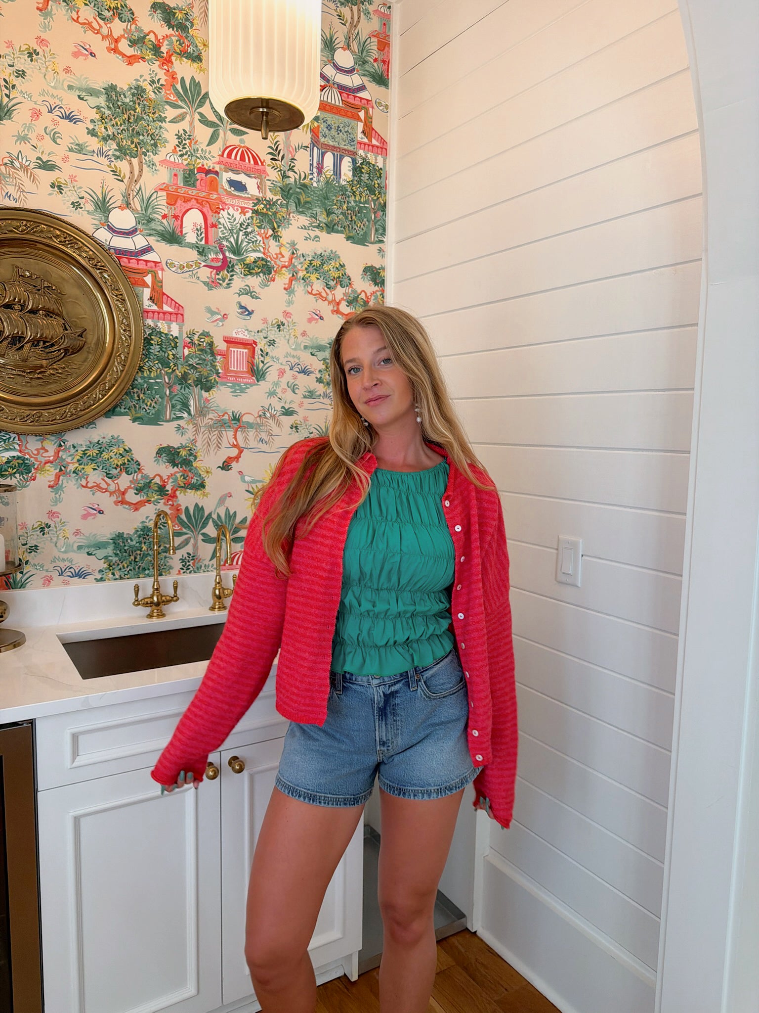 Church Girl Knit - Strawberry Stripe