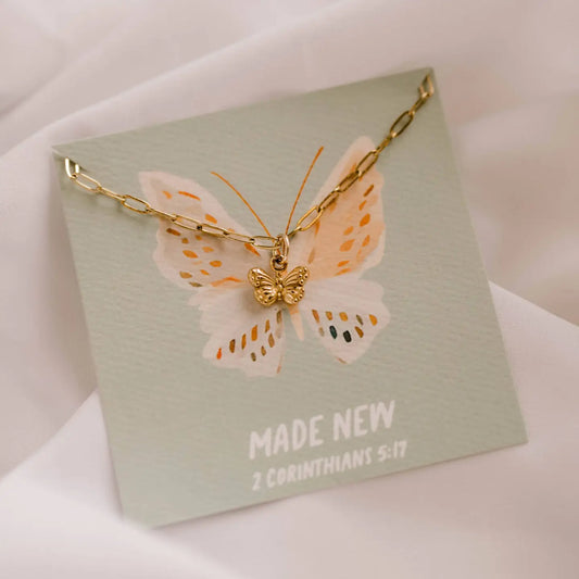'MADE NEW' BUTTERFLY NECKLACE