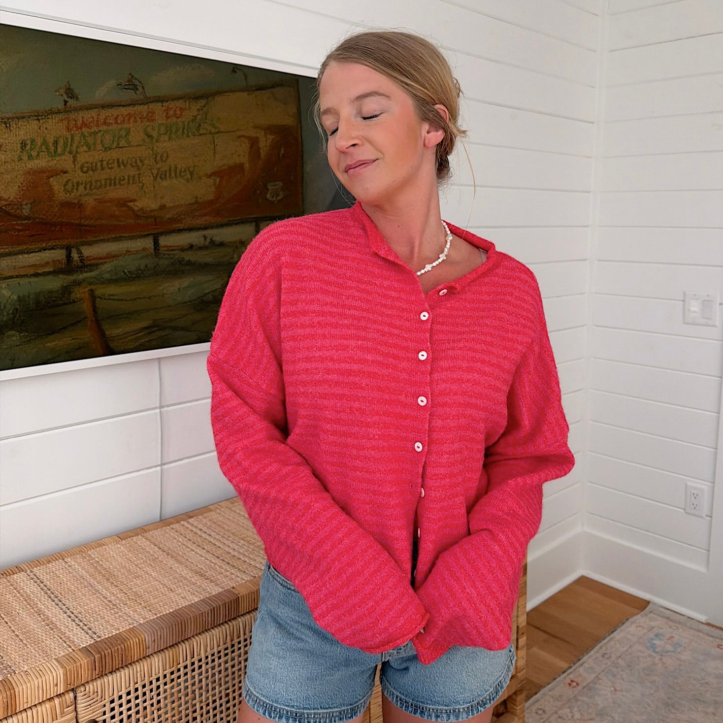 Church Girl Knit - Strawberry Stripe