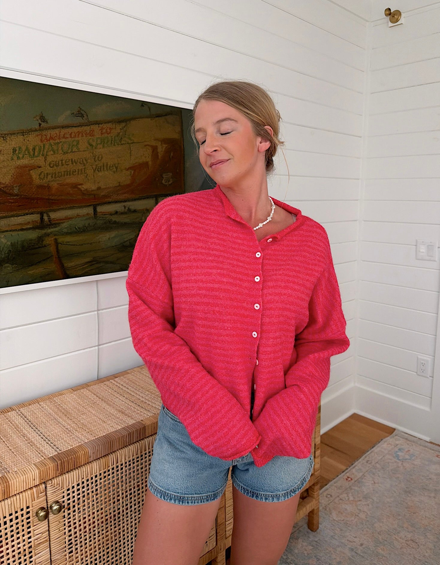 Church Girl Knit - Strawberry Stripe